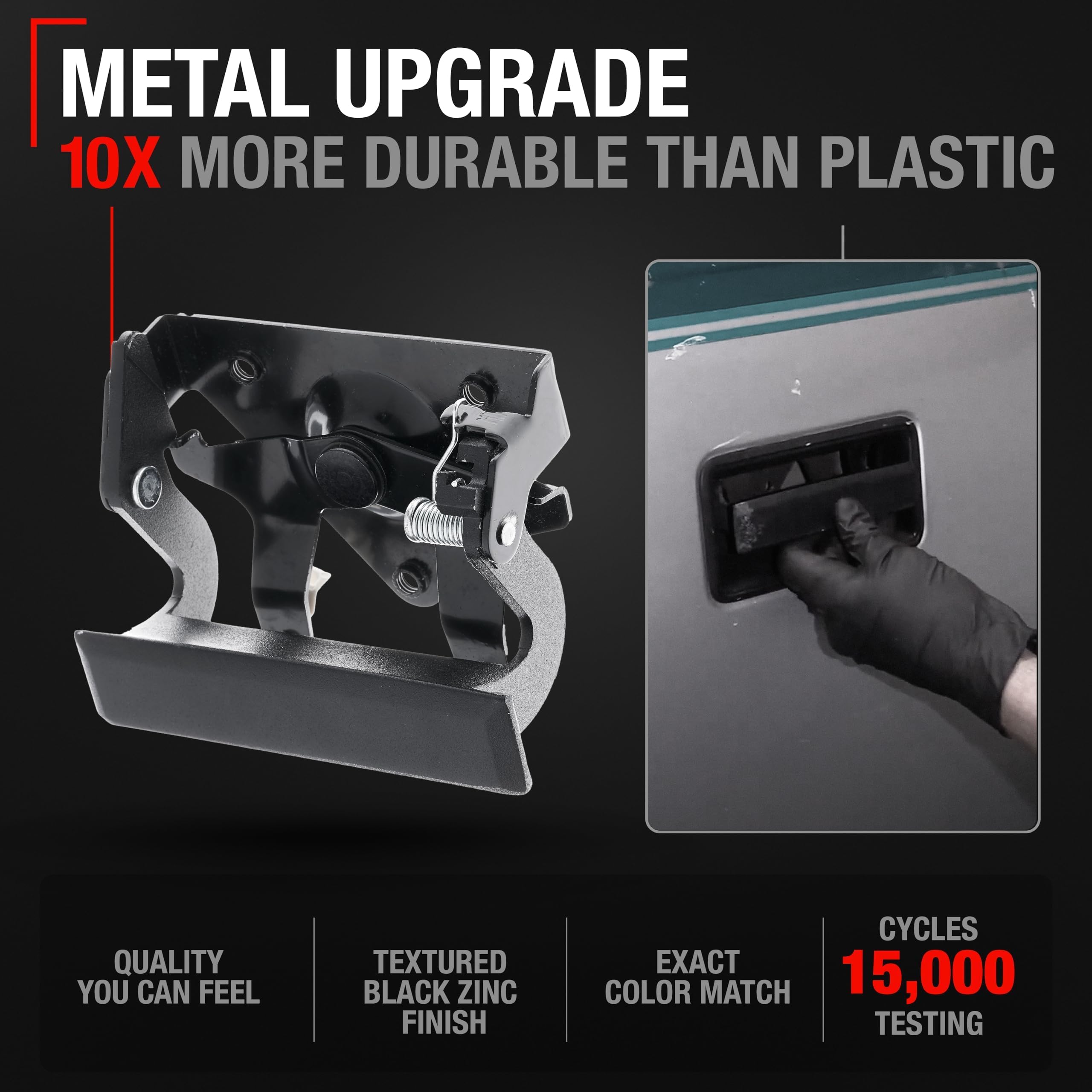 T1A Tailgate Handle Assembly, Upgraded Metal - Compatible With 1988-1999 Chevrolet C1500, K1500, C2500, C3500, K2500, K3500, 91-