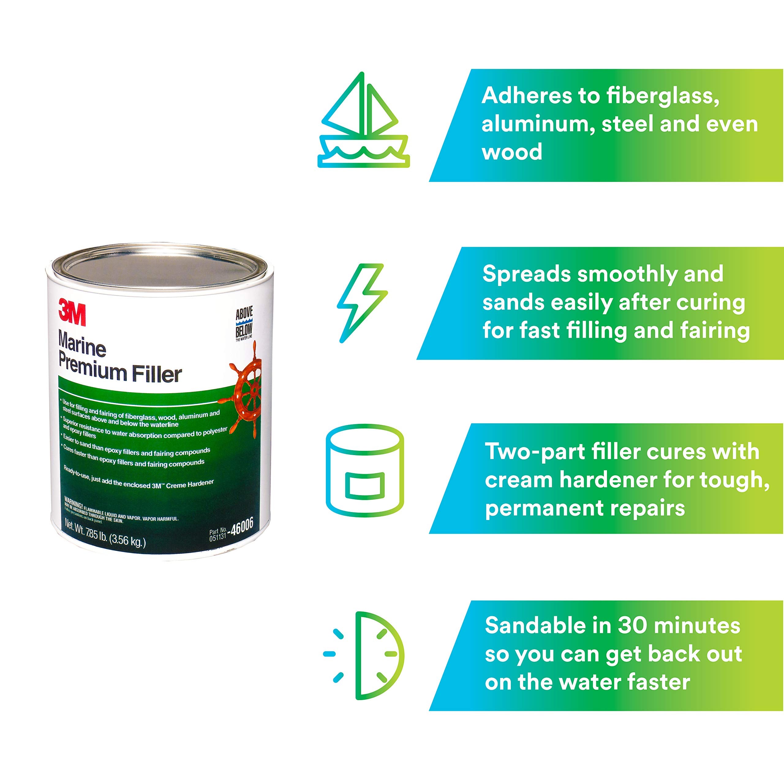 3M Marine Premium Filler, 46006, 1 Gal