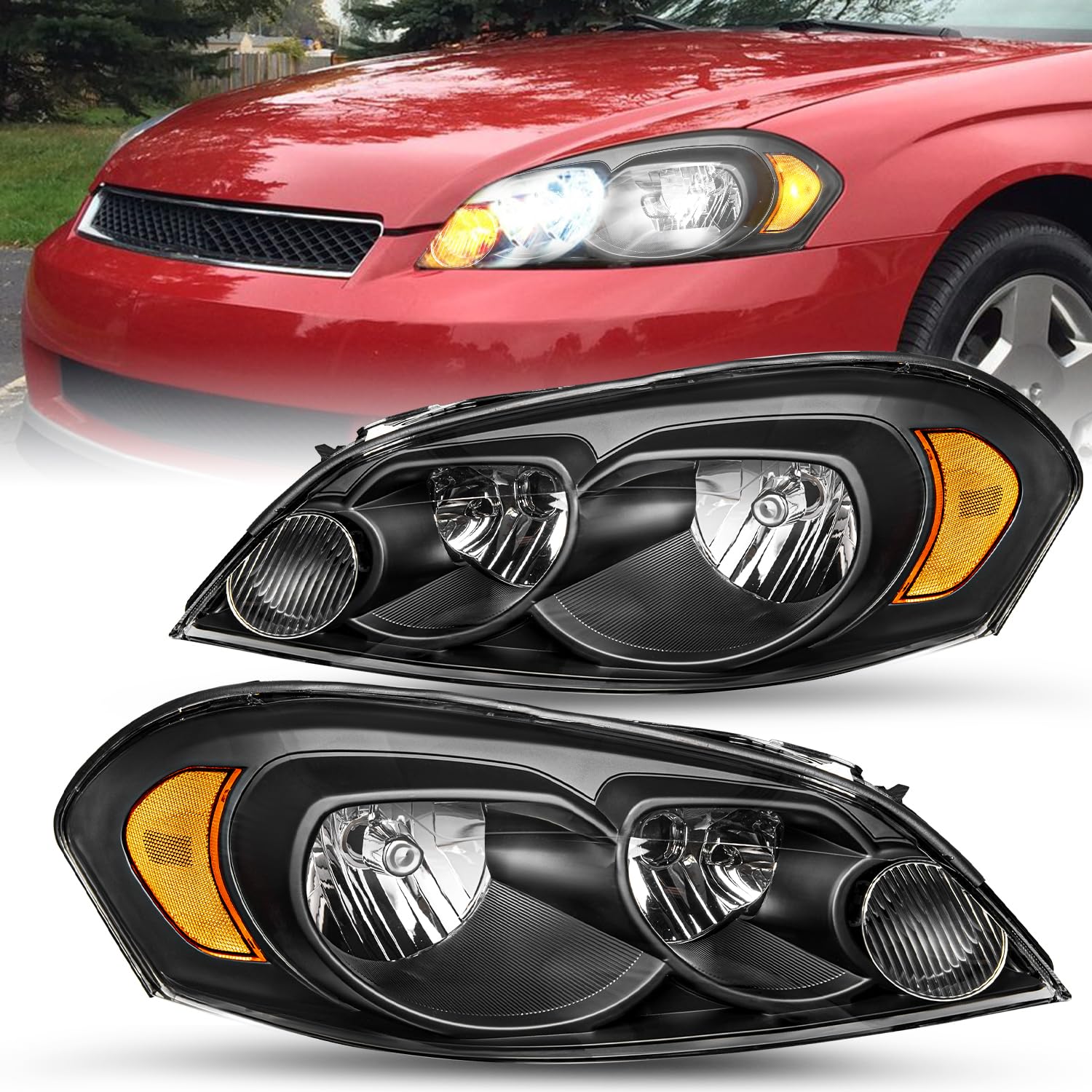 Jsboyat Headlight Assembly Fit For 2006-2013 Chevy Impala / 2006-2007 Chevy Monte Carlo / 2014-2016 Chevy Impala Limited Driver