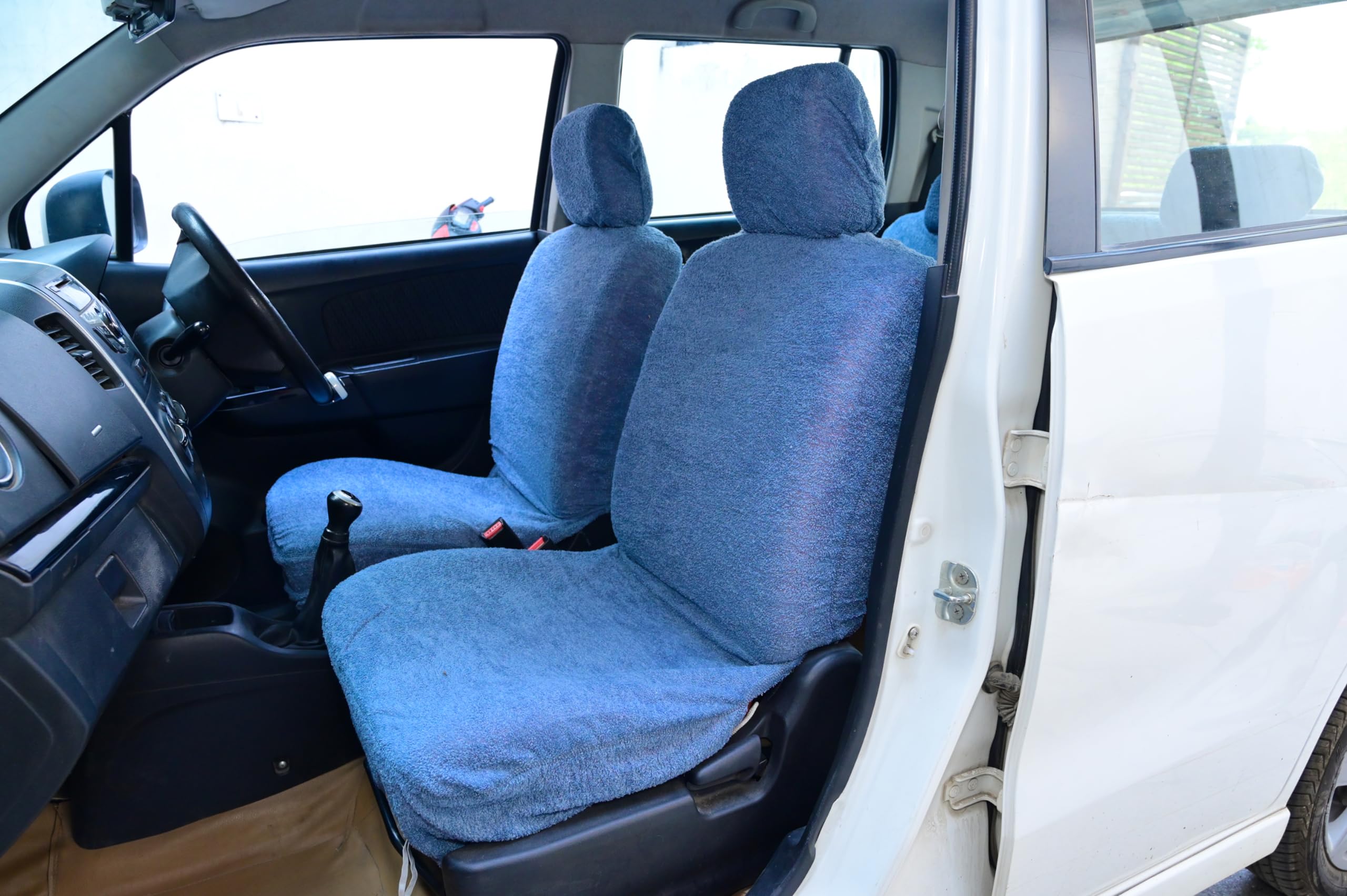 Chiefride Cotton car seat Cover for Celerio (Towel Type)(Cotton)(Elastic Fitting for Easy Installation) (Blue)