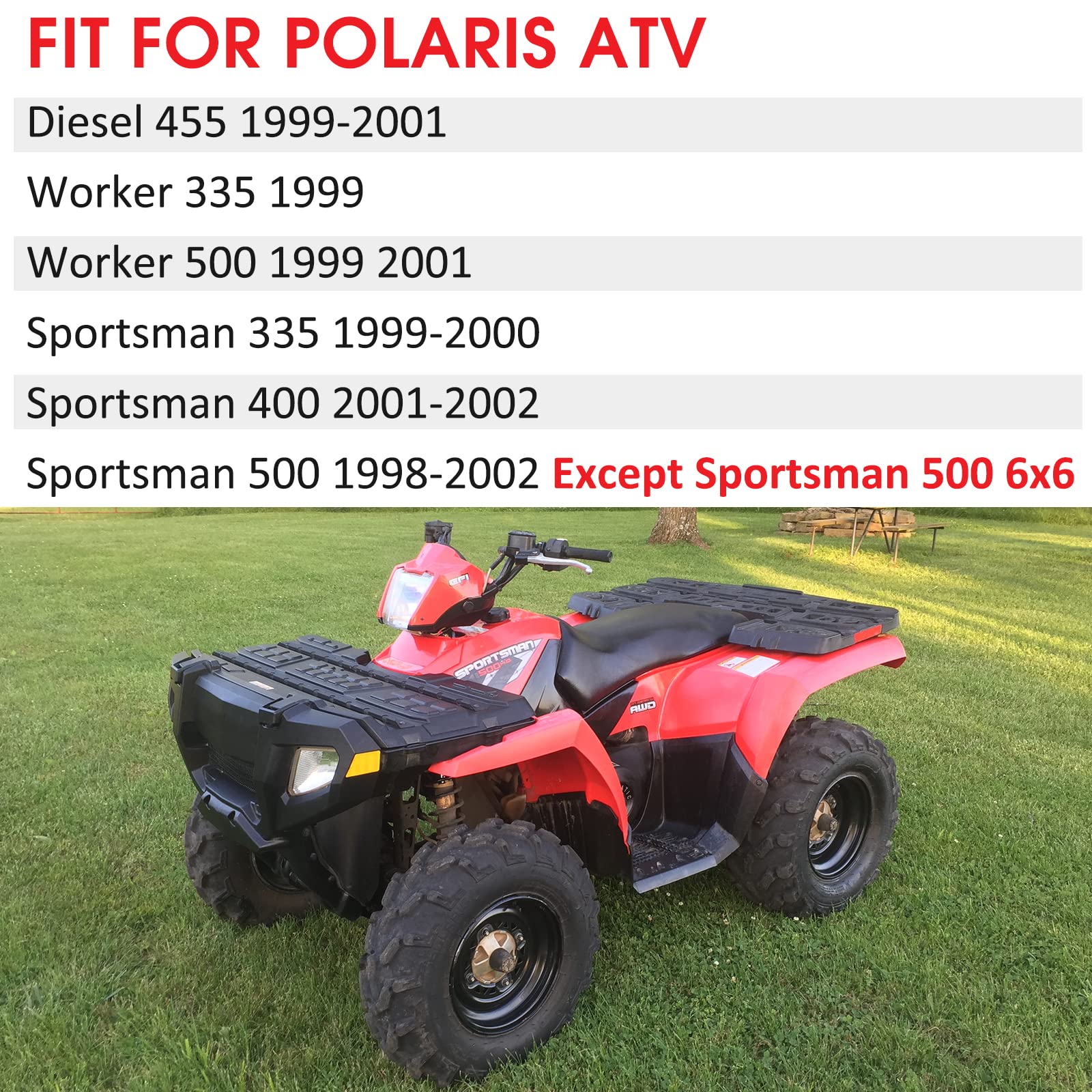 M MATI Rear Brake Caliper Assembly 1910553 for Polaris Sportsman 335 400 500 Diesel 455 Worker with Pads
