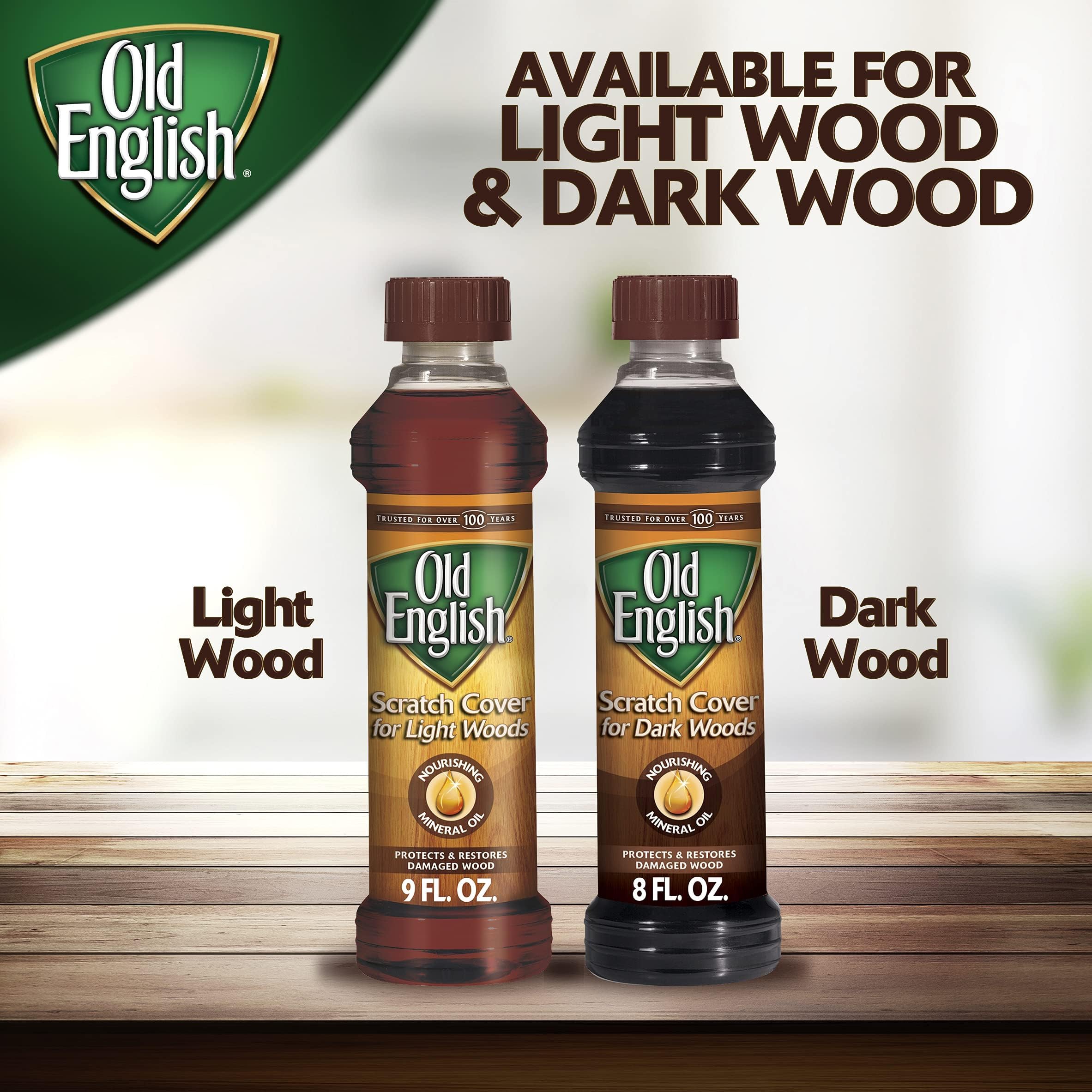 Reckitt Old English Scratch Cover for Dark Woods, 8oz Bottle, Mineral Oil, Brown