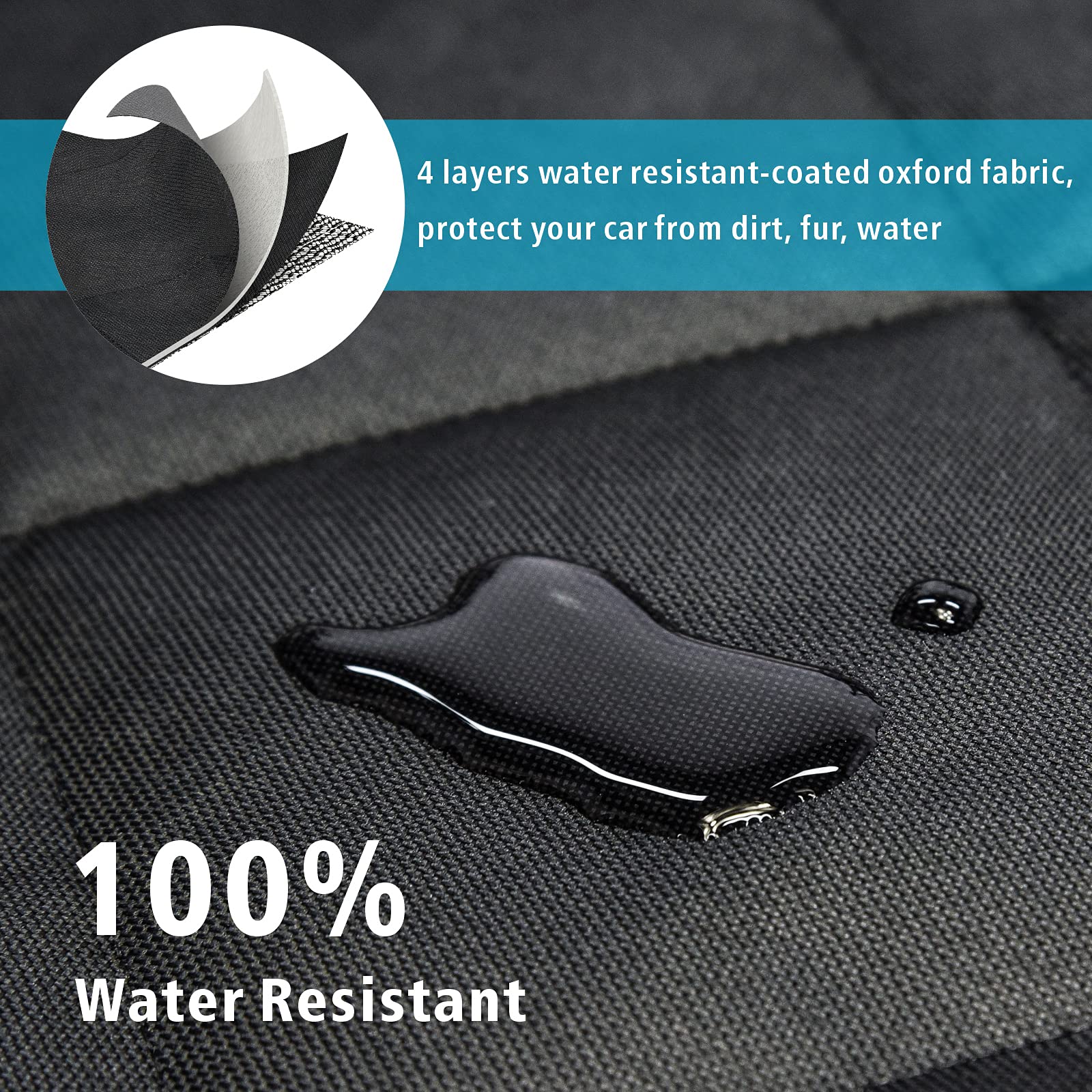 Funnipets Cargo Liner For Suv, Water-Resistant Dog Cargo Cover With Side Walls Protector And Bumper Flap, Non-Slip Backing, Quilted Pet Seat Cover, Large Size Universal Fit, Black