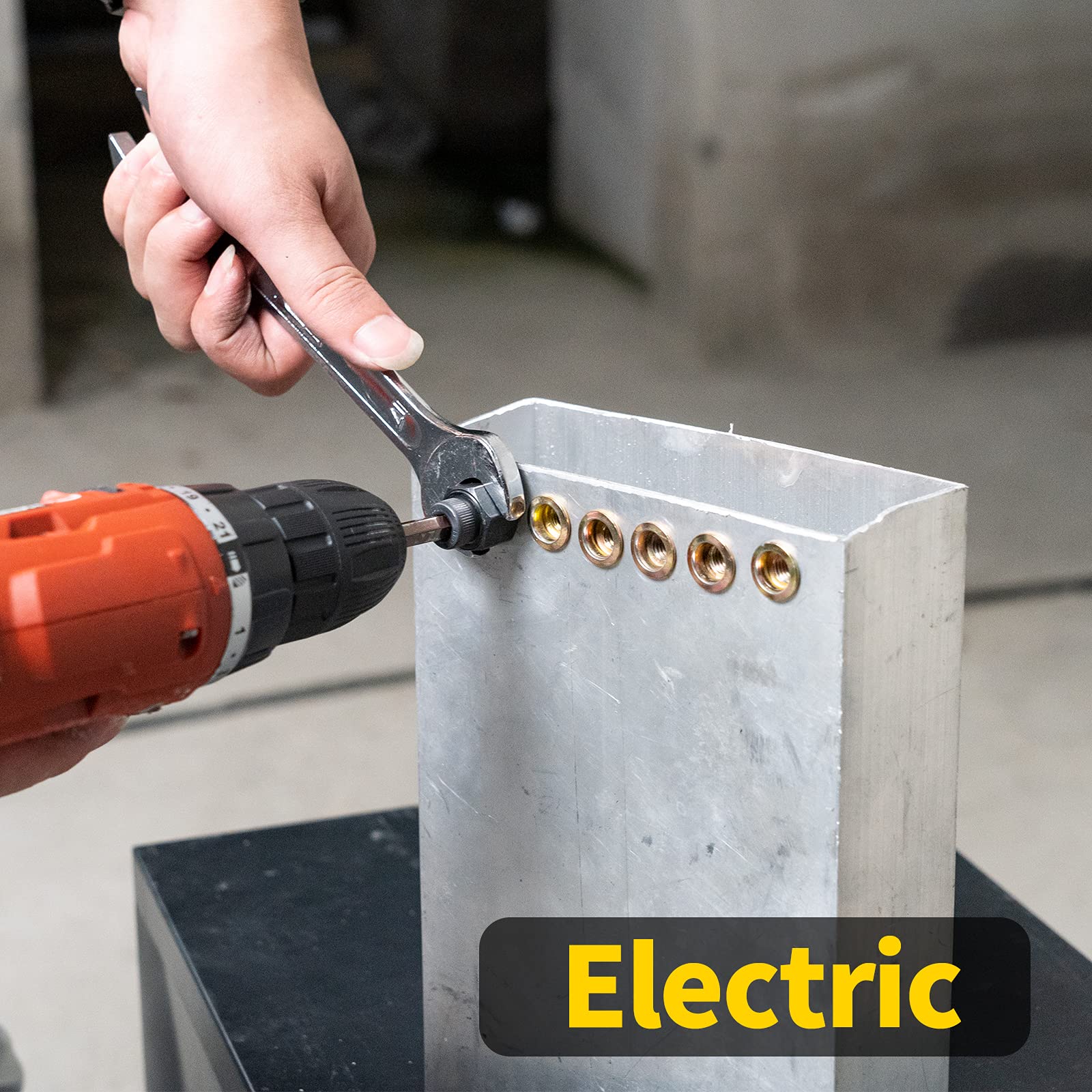 Hifeson Rivet Nut Tool,Hand Nuts Riveter,Rivnut Tool With Metric And Sae,Rivet Nut Tool Rivet Nut Kit With A Step Drill Bit & 100 Rivet Nuts Assortment Kit