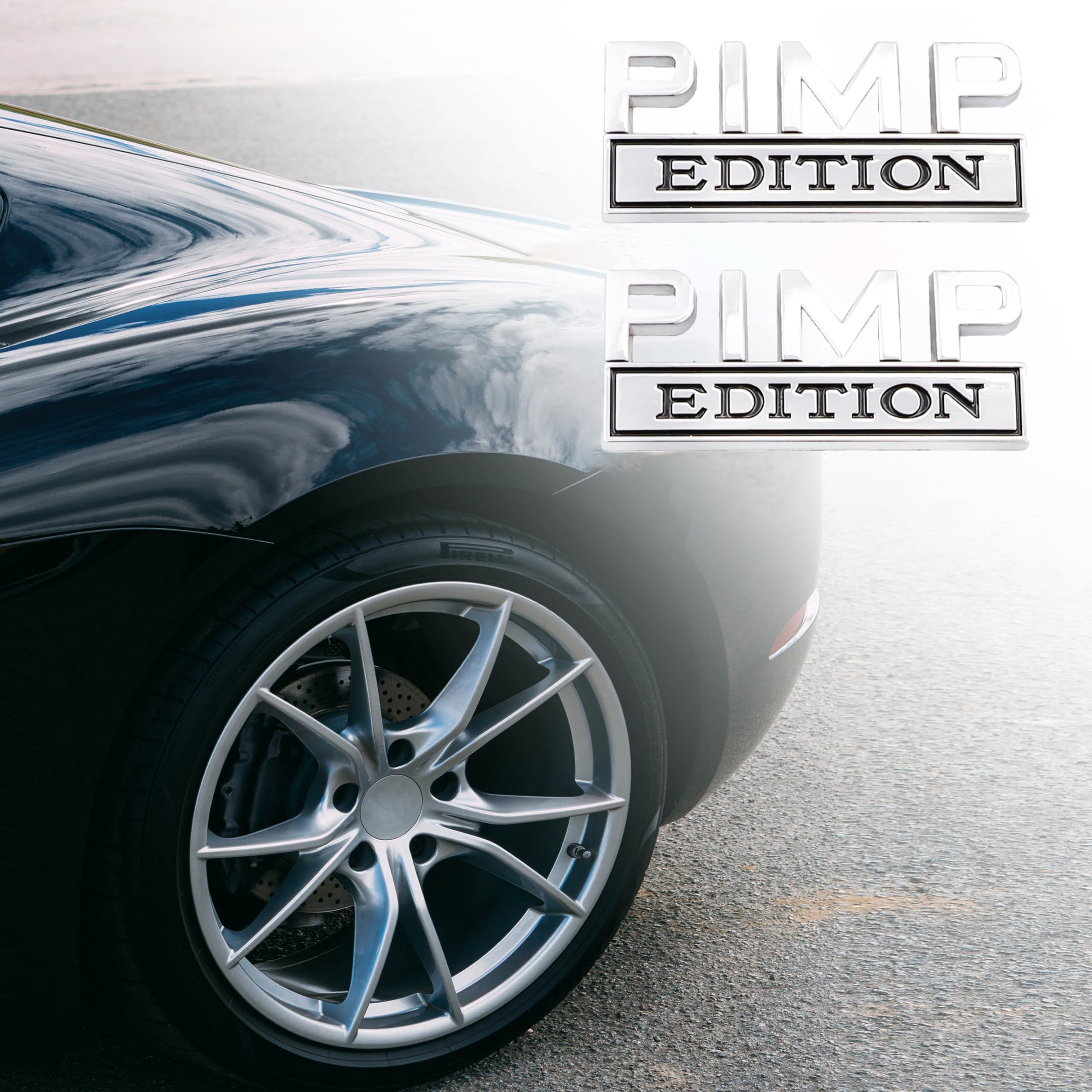 Carrun 2 Pcs Pimp Edition Emblem Car Side Rear Front Hood Trunk Door Bumper Metal Badge 3D Decal Sticker Fit For F150 F250 F350