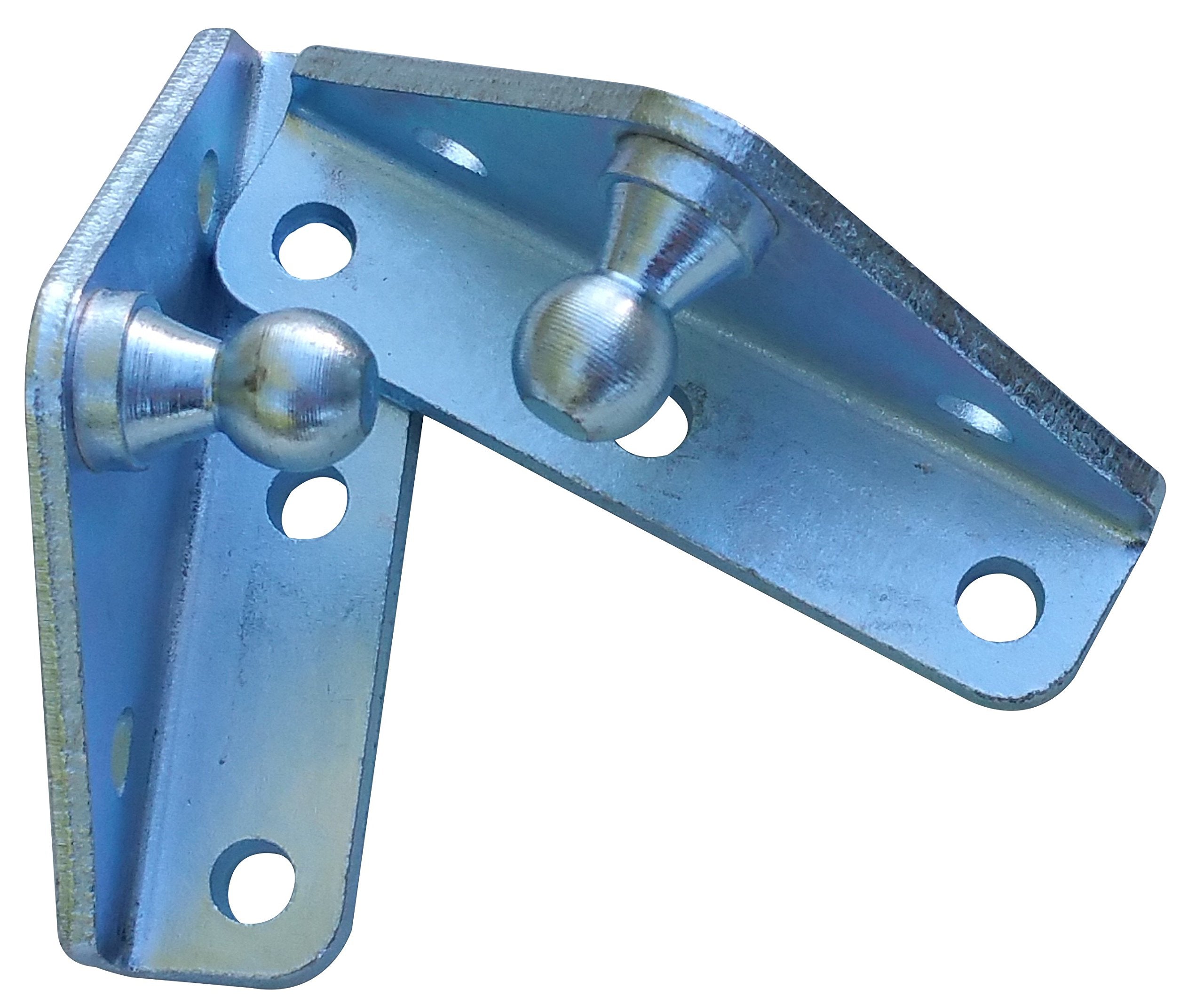 Angled Lift Support Bracket Inside Mount - Zinc Plated 10 Gauge Steel - 10mm Ball Stud - Gas Strut Mounting Brackets - Gas Shock Lid Strut Prop Spring Mount