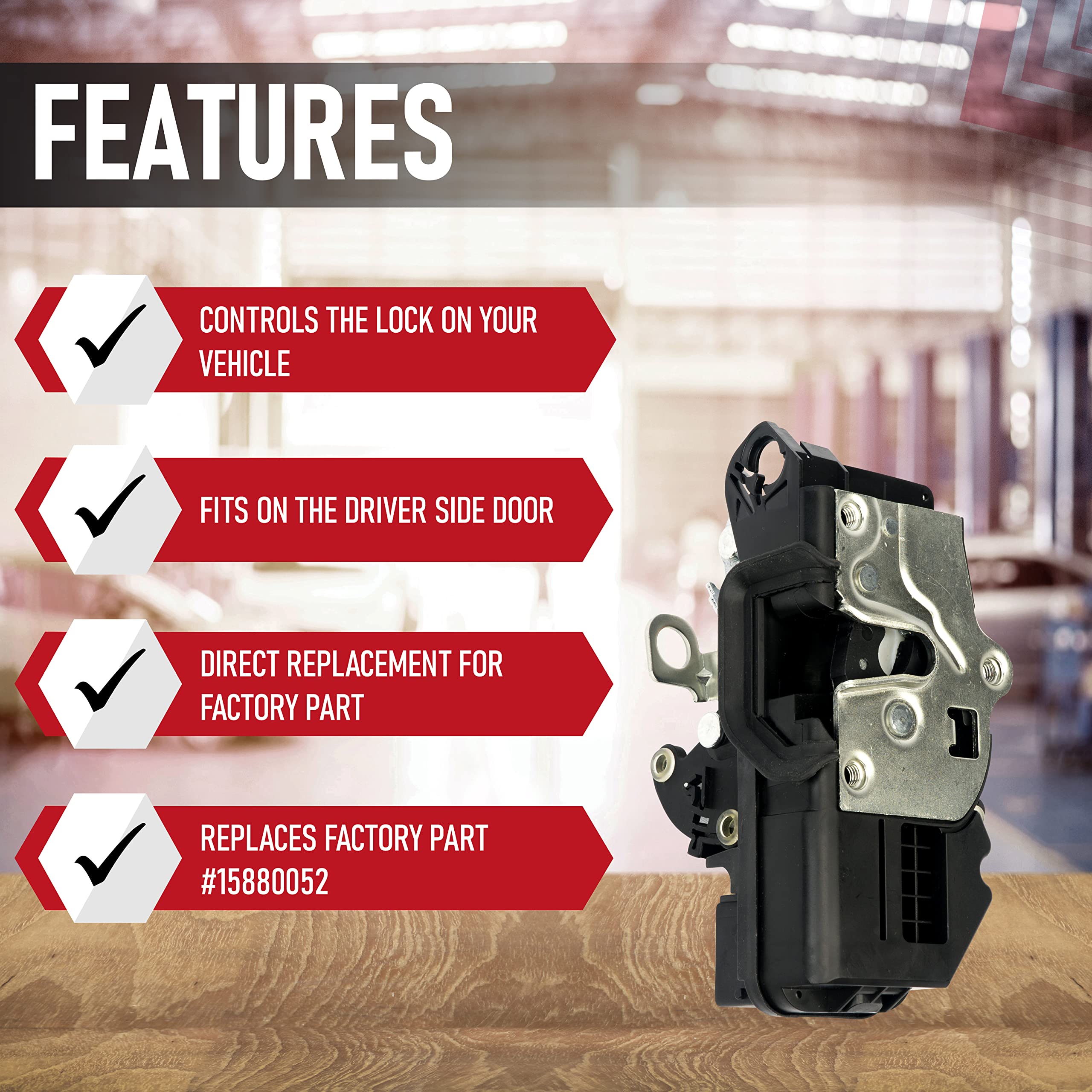 Door Latch Lock Actuator - Front Left Driver Side - Replaces 15880052, 207838846, 931-303 - Compatible with Chevy, GMC, Cadillac