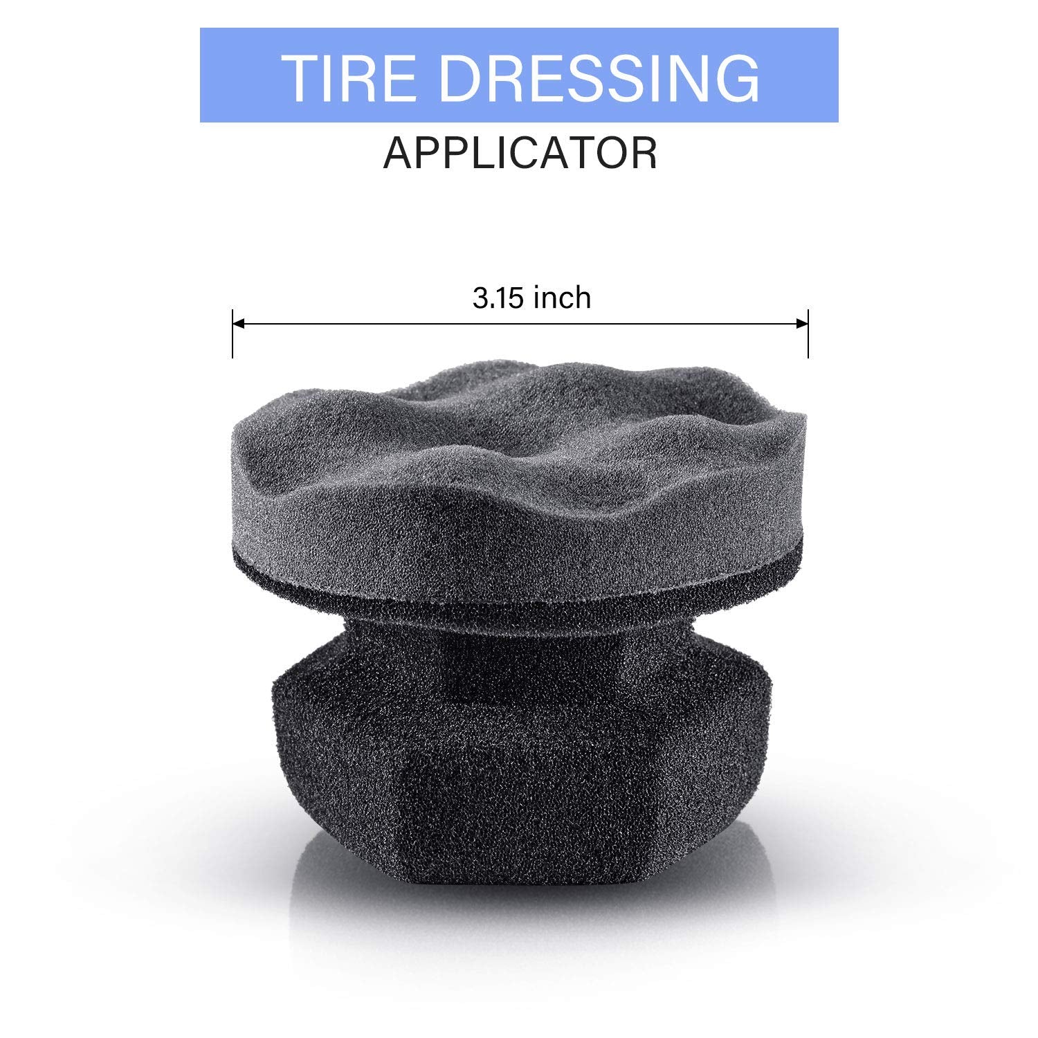 BBTO 3 Pieces Tire Shine Applicator Tire Dressing Applicator Pads Sponge Dressing Foam Gel Wet Car Detailing Reusable Cleaning S
