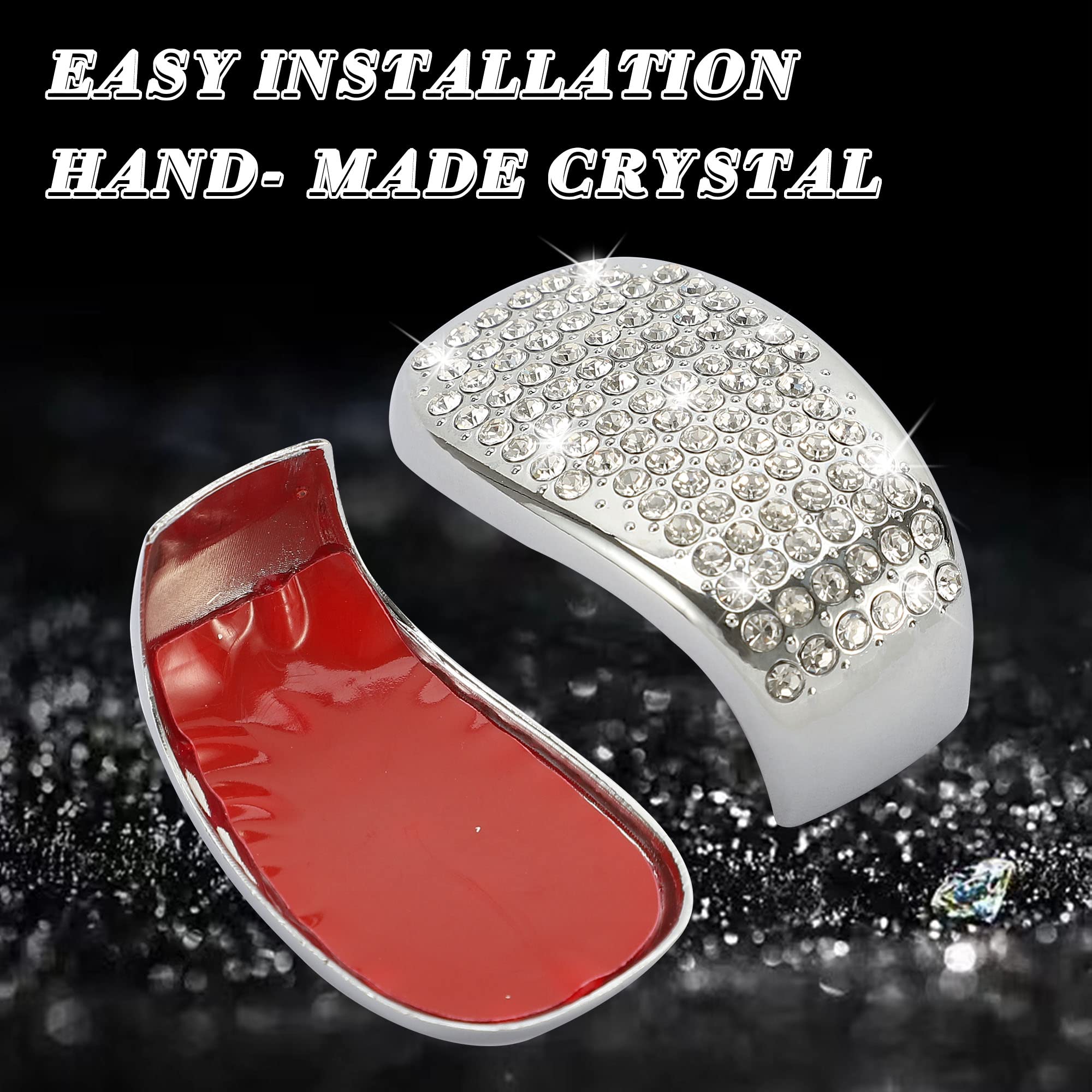 Tomall Bling Gear Shift Knob Cover Compatible With Honda Civic 11Th 2022-2023 For Crv 2023-2024 Diamond Crystal Auto Decorative Accessories For Car (Silver)