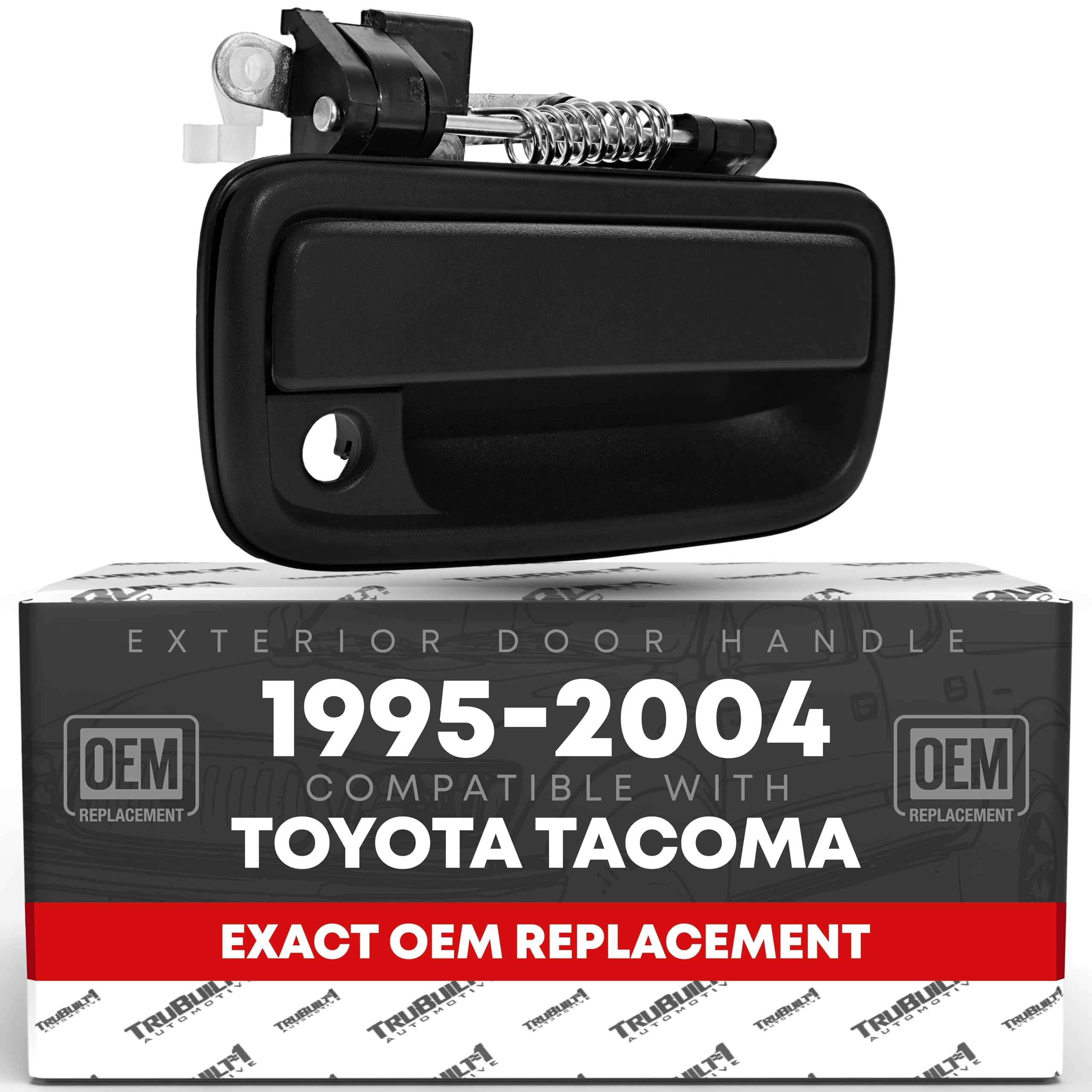 Exterior Front Passenger Door Handle Replacement - Compatible With 1995-2004 Toyota Tacoma - Textured Black With Keyhole - Oem 6