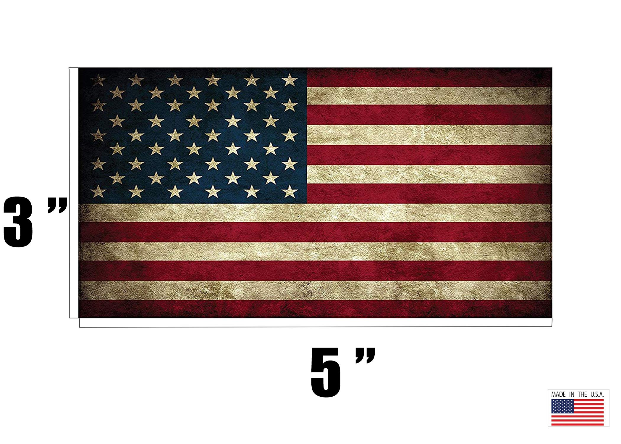 Rogue River Tactical Usa Flag Sticker Rustic Bumper Car Decal Gift Patriotic American Worn United States (3X5)
