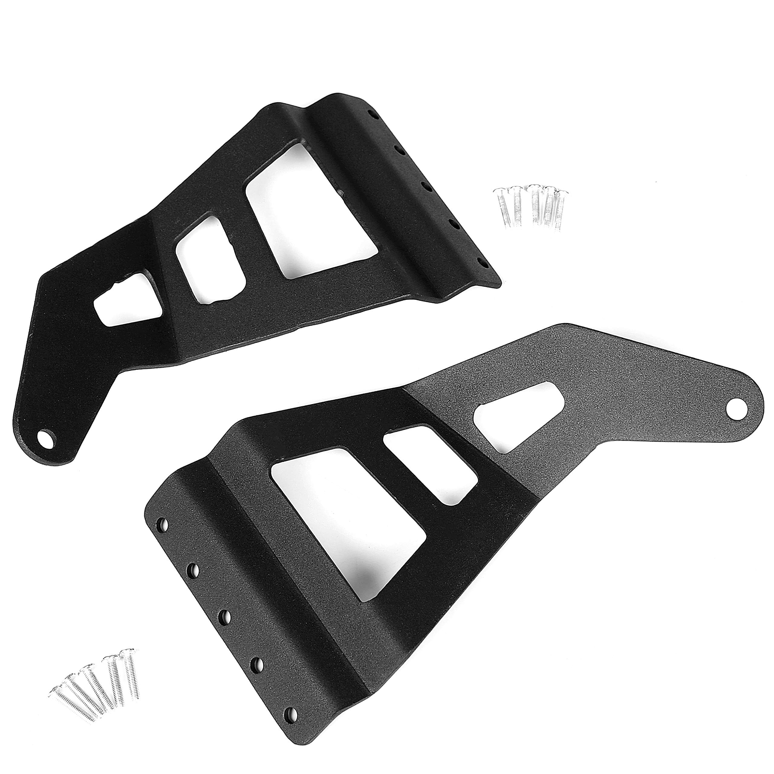 ECOTRIC 50' Straight/Curve Roof LED Light Brackets Compatible with 1997-2003 Ford F-150 Upper Windshield Roof Light Bar Mount Brackets Pair Black