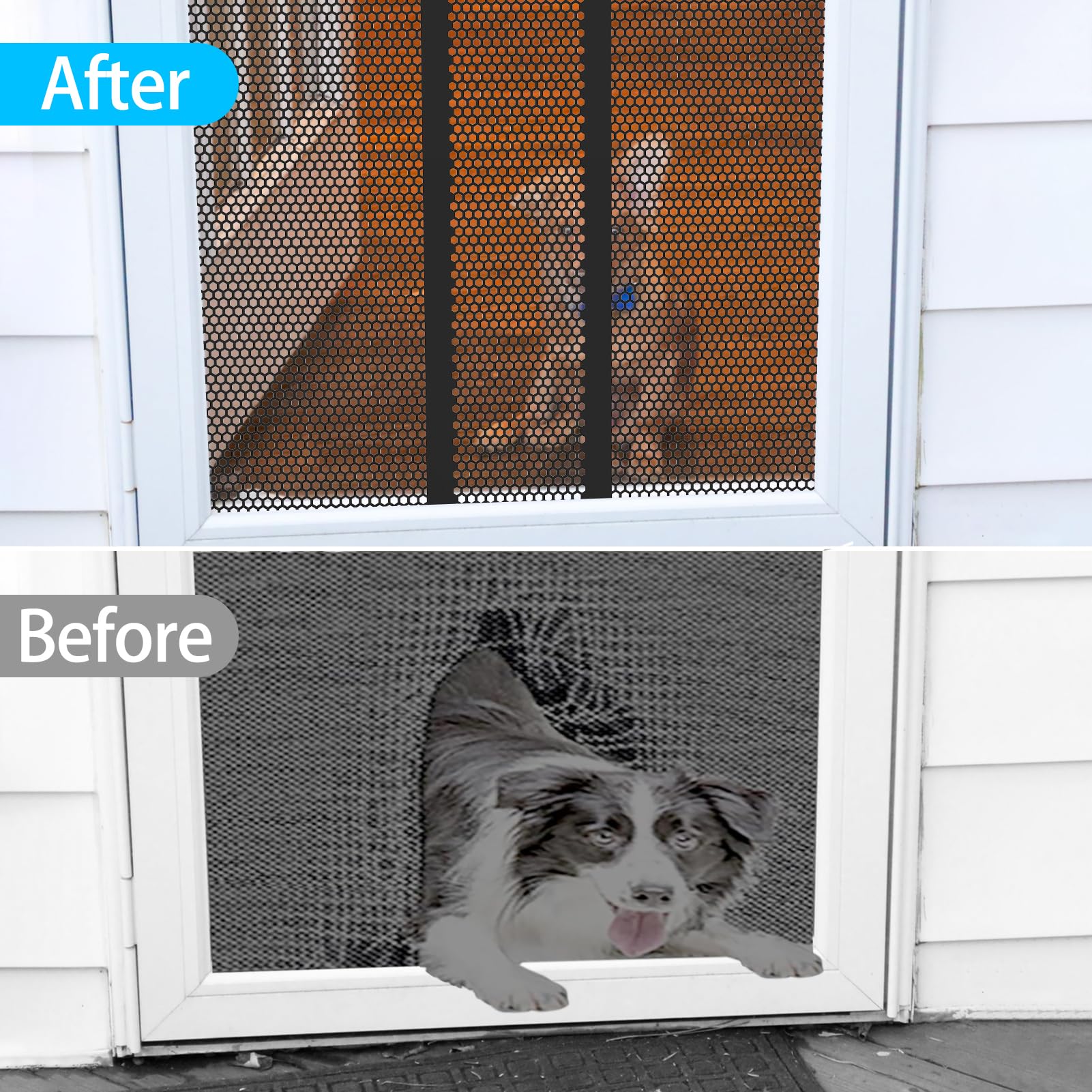 Kessainely RV Entry Screen Door Grille,Upgraded Adjustable 16-31 in Width, 21.26 in Height, Metal Entry Screen Door Protector,Ca