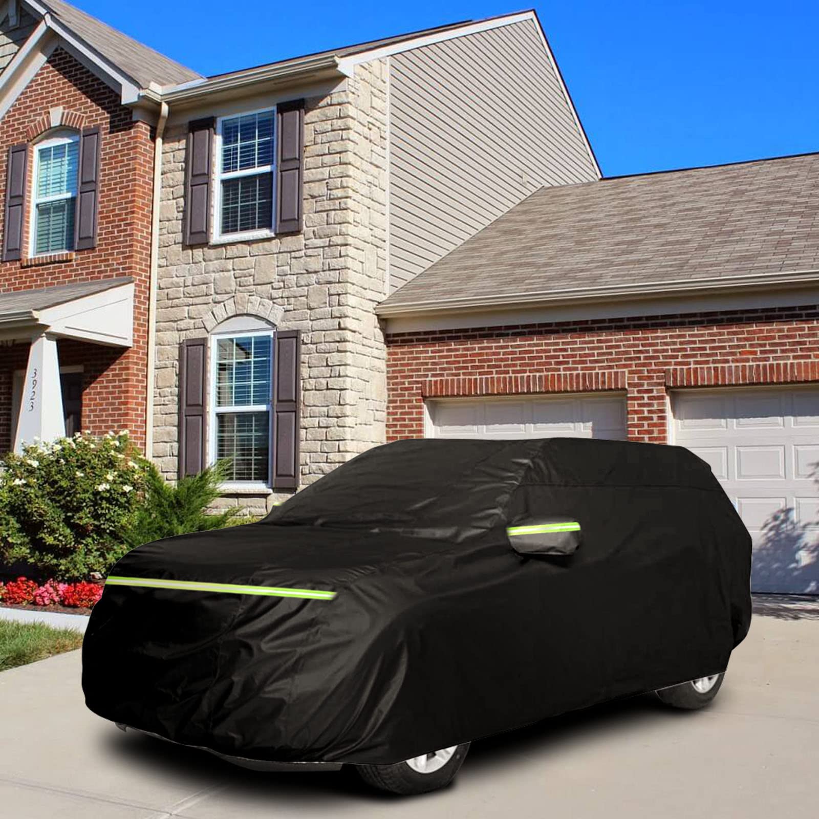 Waterproof Car Cover Compatible with Toyota 4Runner 2002-2020 2021 2022 2023, 210T Car Covers with Zipper Door Reflective Strips