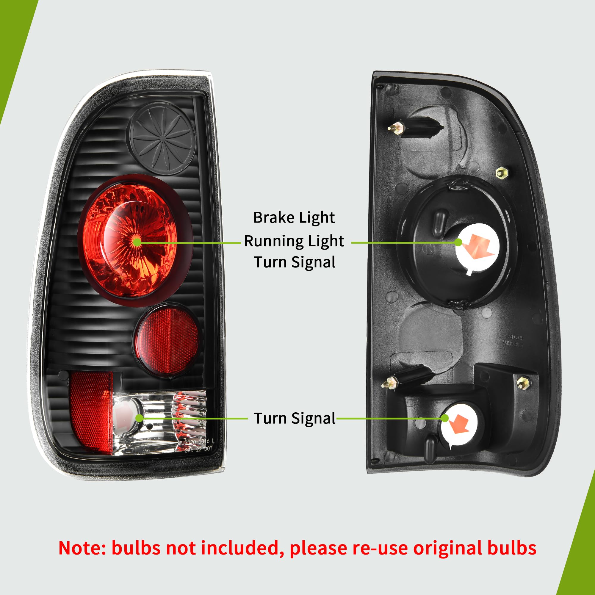 Autosaver88 Tail Lights Compatible With 1997-2003 Ford F-Series F150 (Fits Styleside Models Only), 2004 F150 Heritage, 1999-2007