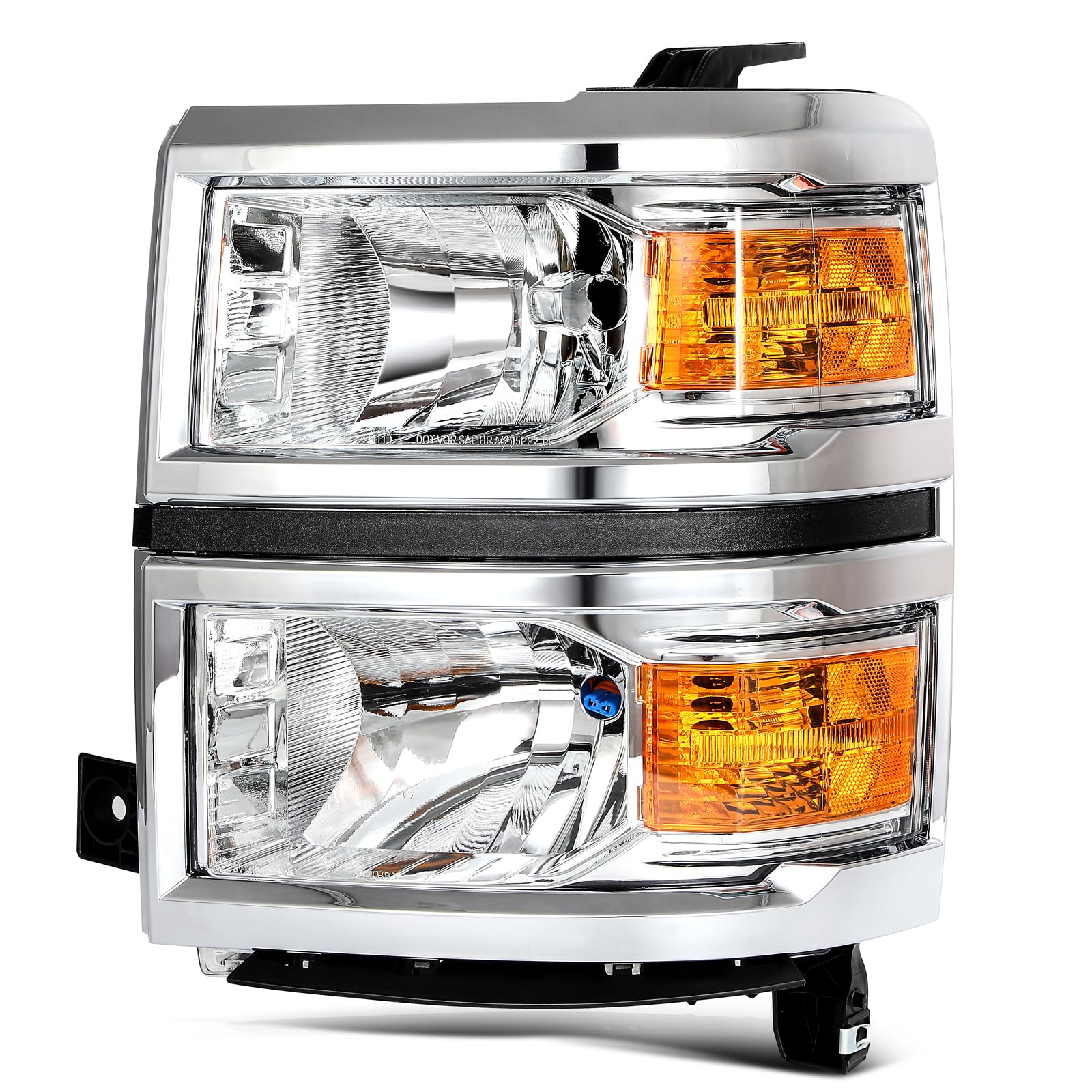 LBRST Headlights Fit 2014-2015 for Silverado 1500 Driver & Passenger Side Headlight Assembly Chrome Housing GM2502389