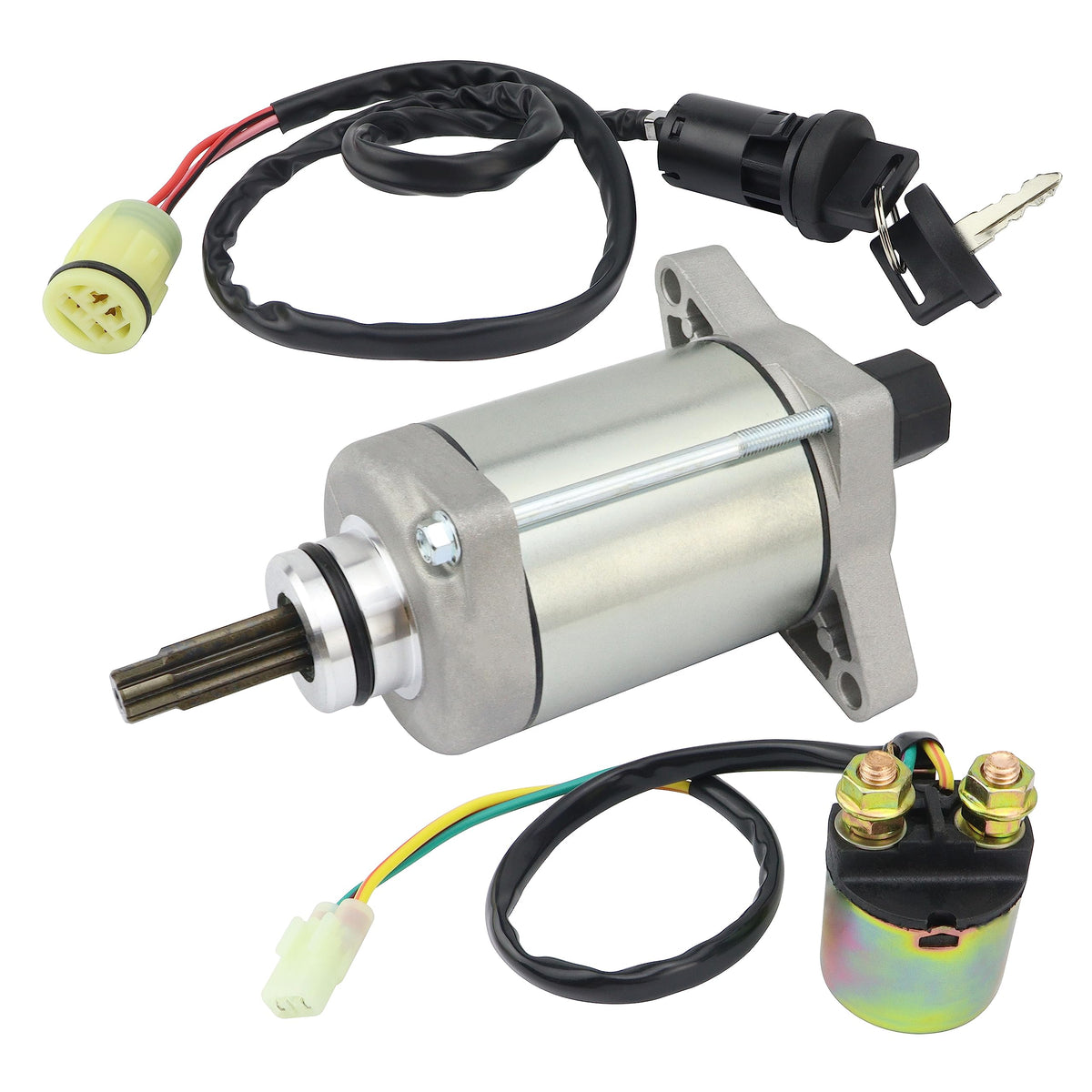 Shamofeng Starter W/Relay & Ignition Switch For Honda Rancher 420 Trx420 2007-2019, Foreman Trx500Fe Fm 2012-2019/Trx500Fpe Fpm 2012-2013/Trx500Fa 15-19,31200-Hp5-601 31200-Hr0-F01,Rancher 420 Starter