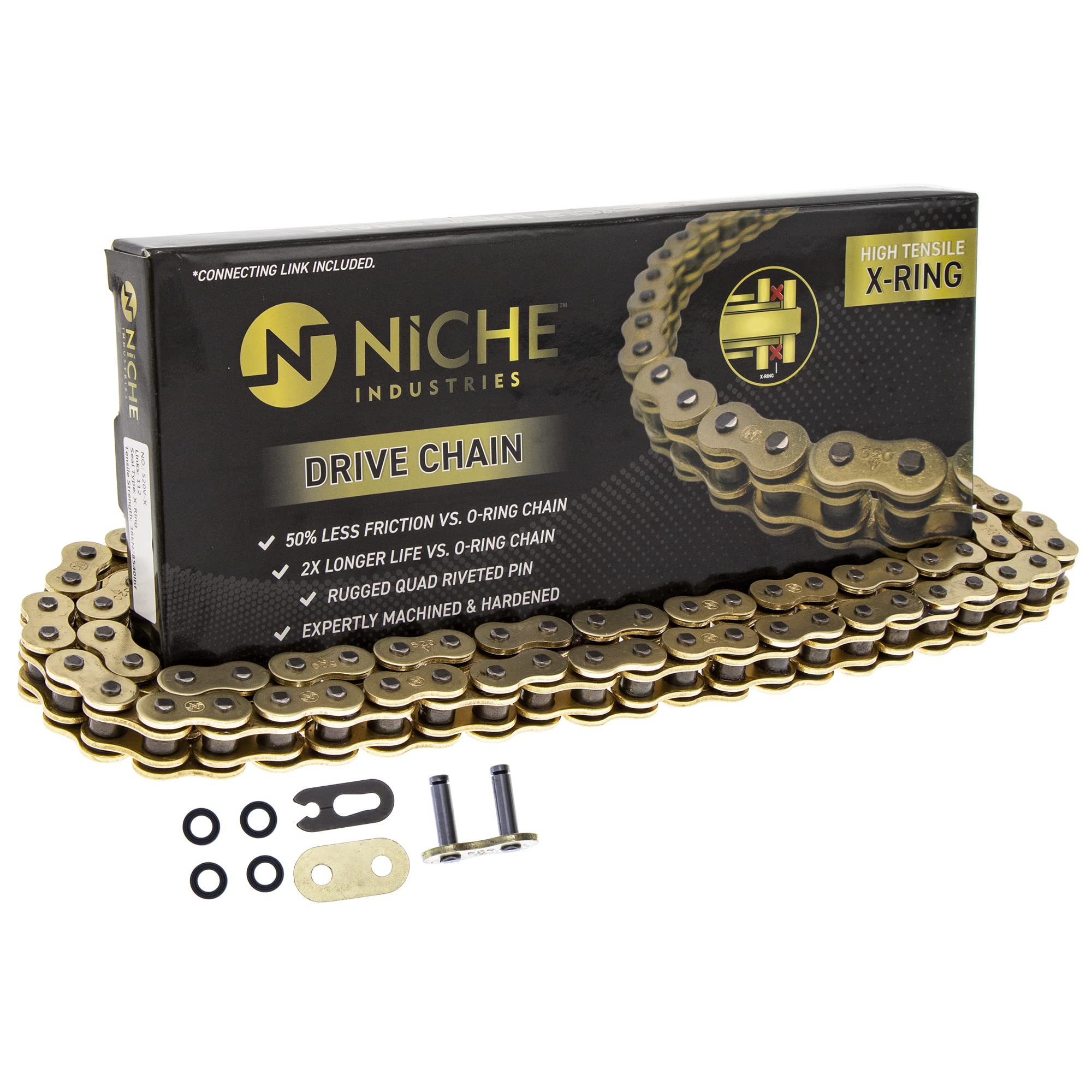 Niche Drive Sprocket Chain Combo For Suzuki Rmz450 Front 14 Rear 49 Tooth 520V-X X-Ring 114 Links