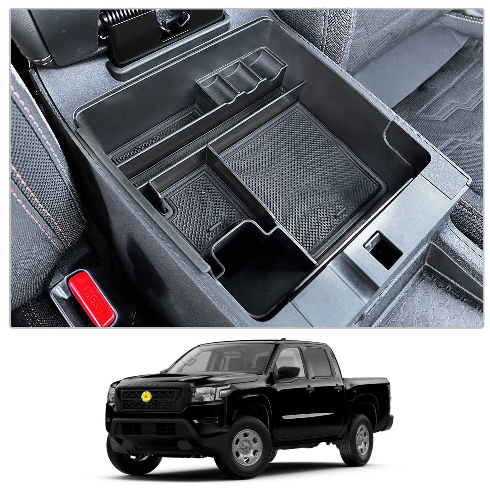 Cdefg For 2022 2023 Frontier Pickup Truck Center Console Organizer Tray 2022 Nisan Frontier Truck Armrest Tray Storage Box Tray Coin Container 2022 2023 Frontier Pickup Truck Accessories