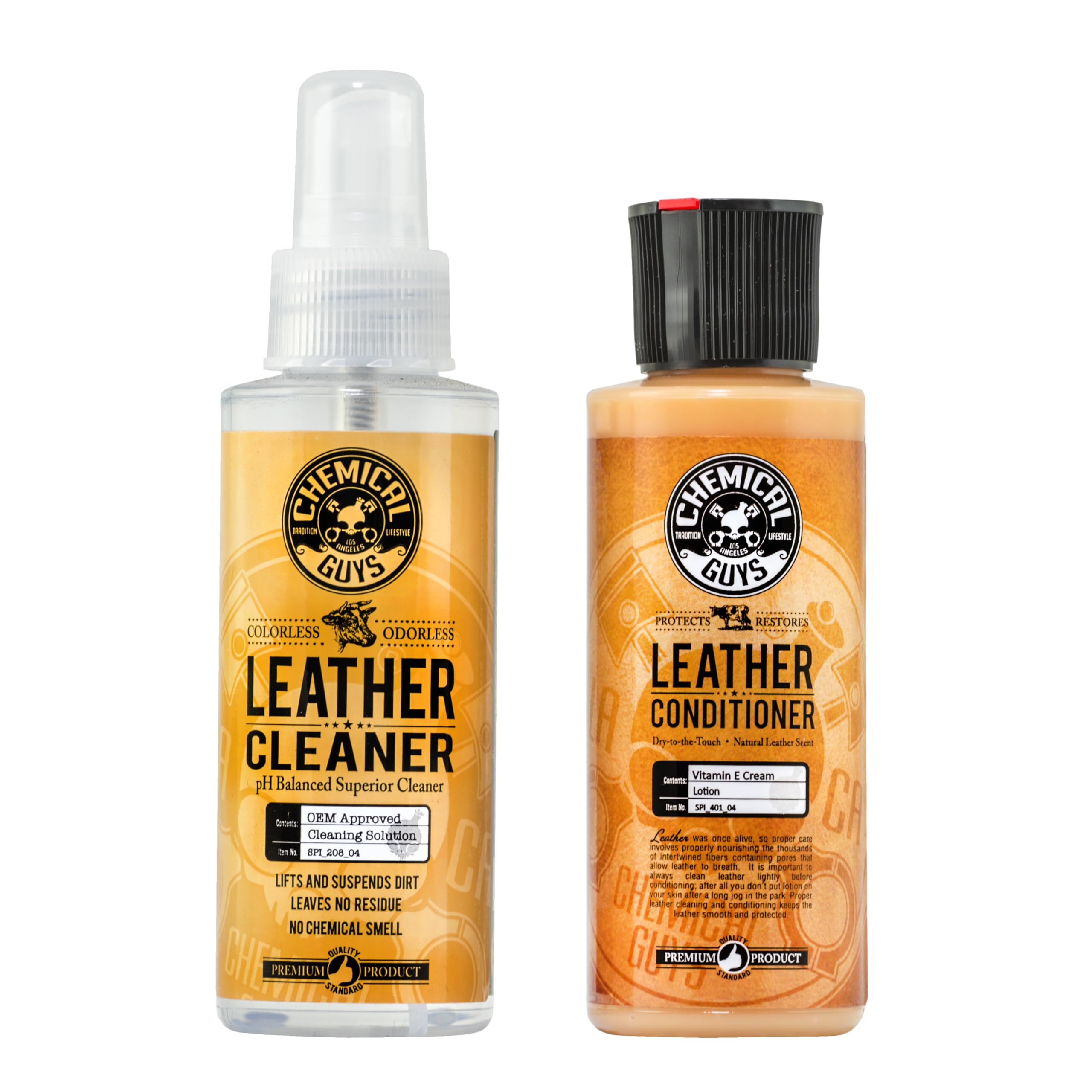Chemical Guys Spi_109_04 Leather Cleaner And Conditioner Complete Leather Care Kit For Use On Car Interiors, Leather Apparel, Fu