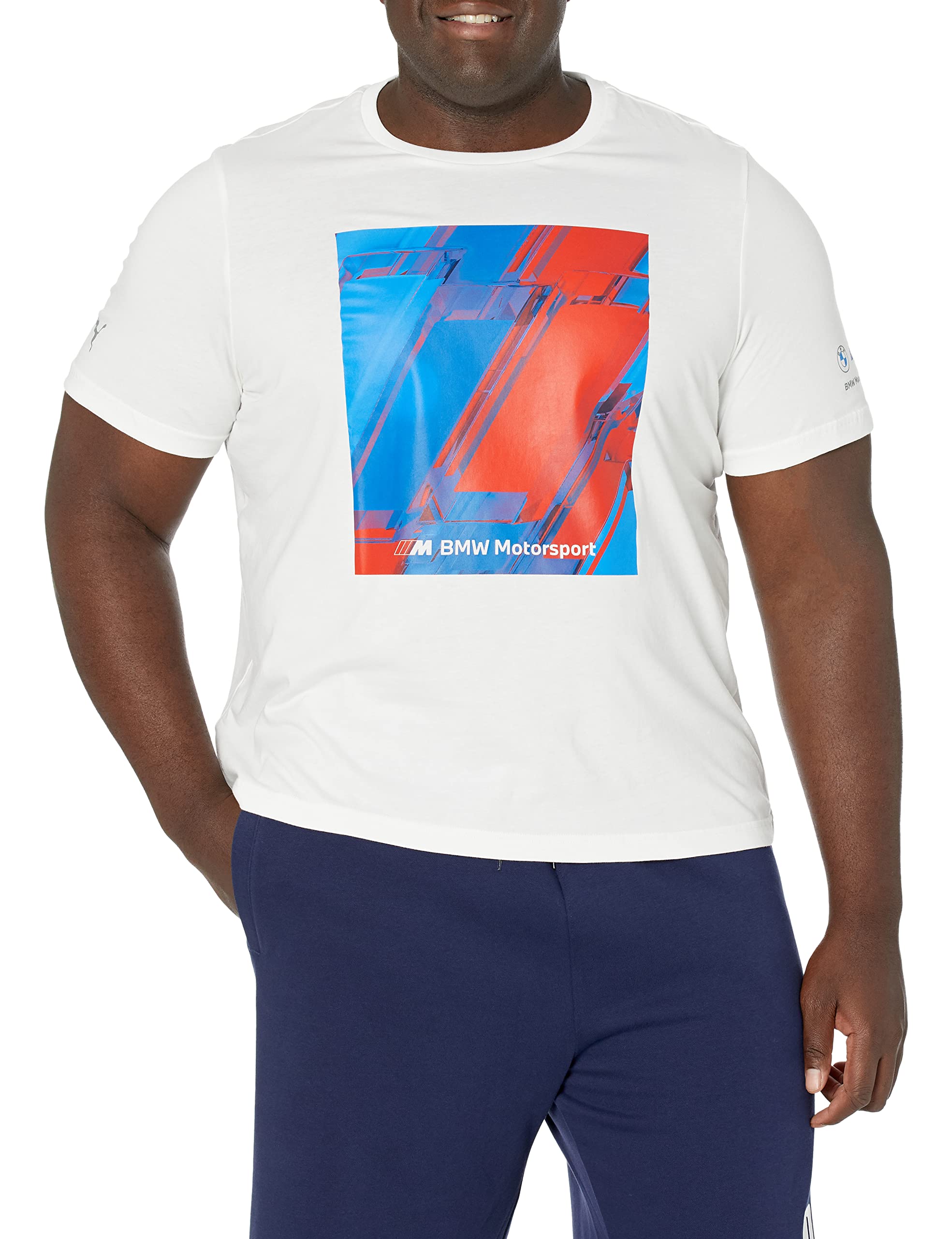 PUMA Men's Standard BMW MMS Abstract Graphic Tee, White, Large