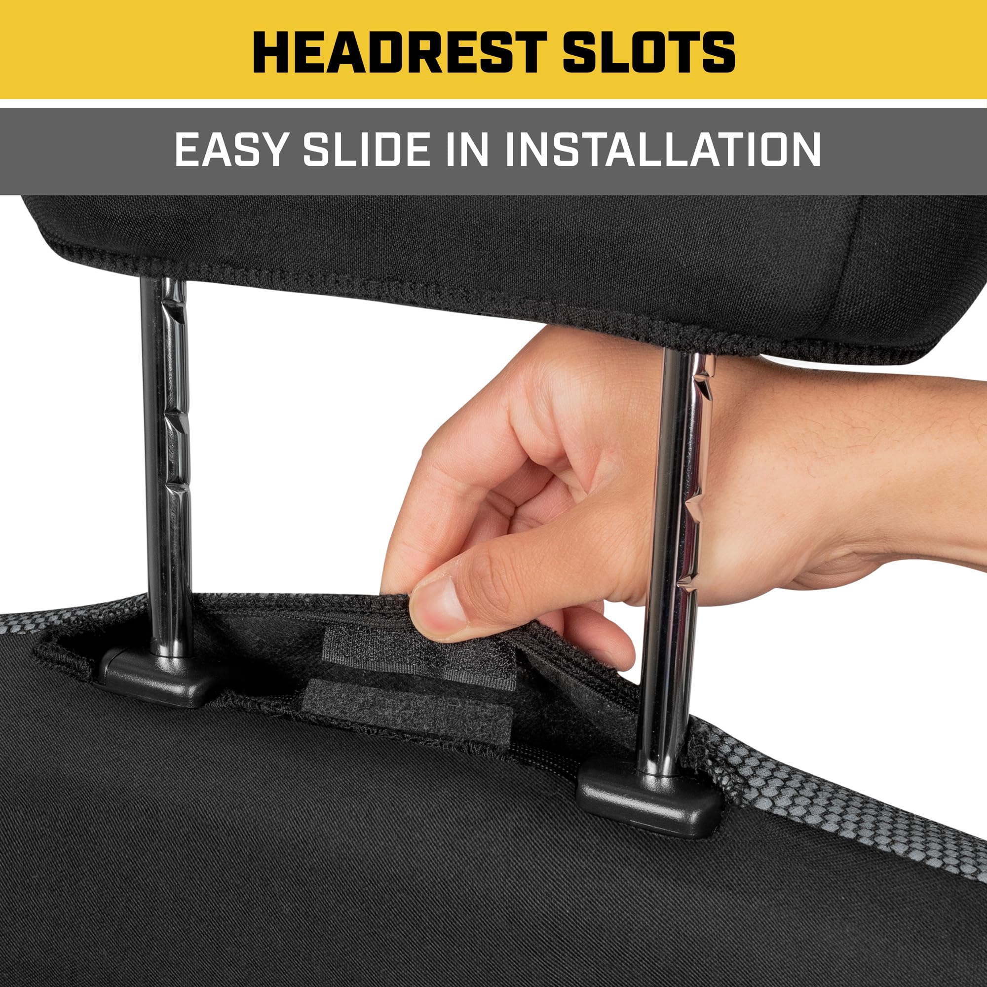 Cat MeshFlex Automotive Seat Covers for Cars Trucks and SUVs - Gray Car Seat Covers for Front Seats, Truck Seat Protectors with