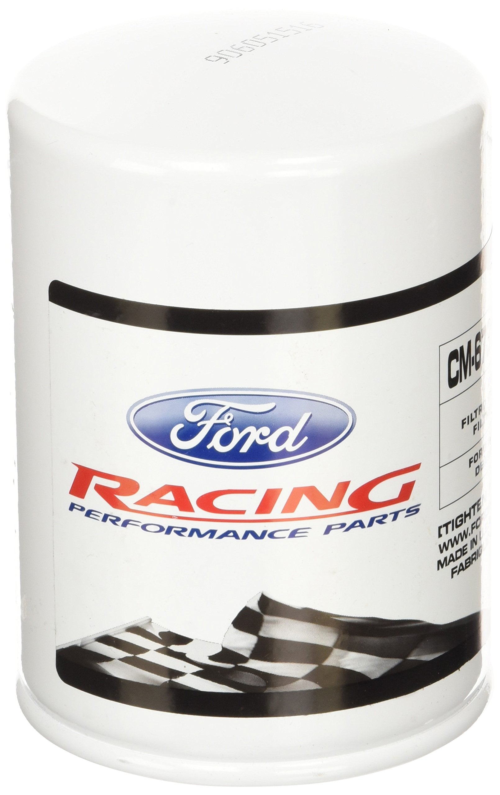 Ford Oil Filter, High Performance, Canister, Screw-On, 13/16-16 In Thread, Steel, White, Ford, Each