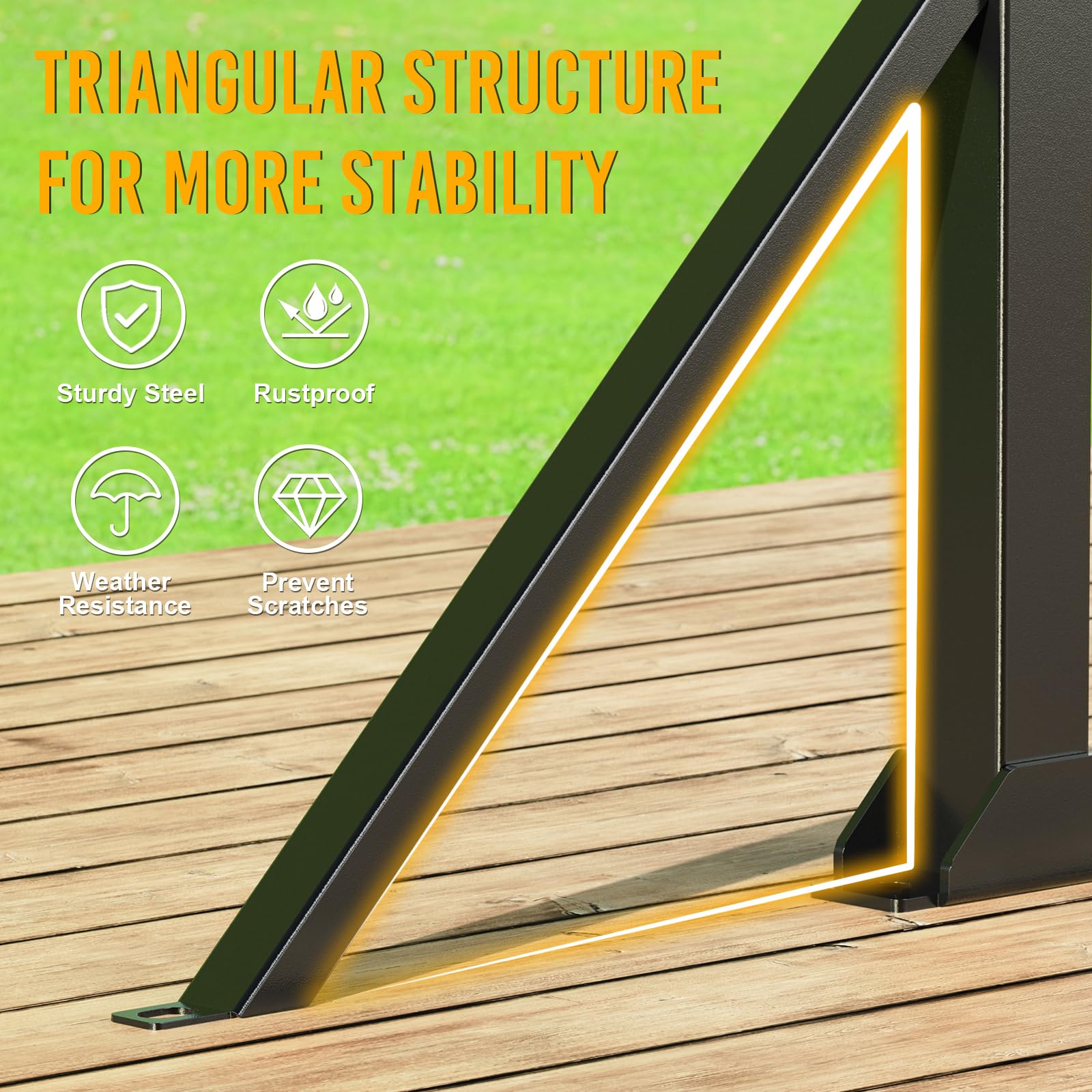 Fumingpal Utility Trailer Tool Rack, Shovel Rack for Truck, Rake Shovel Holder Landscape Hand Tool Accessories for Trailer Truck