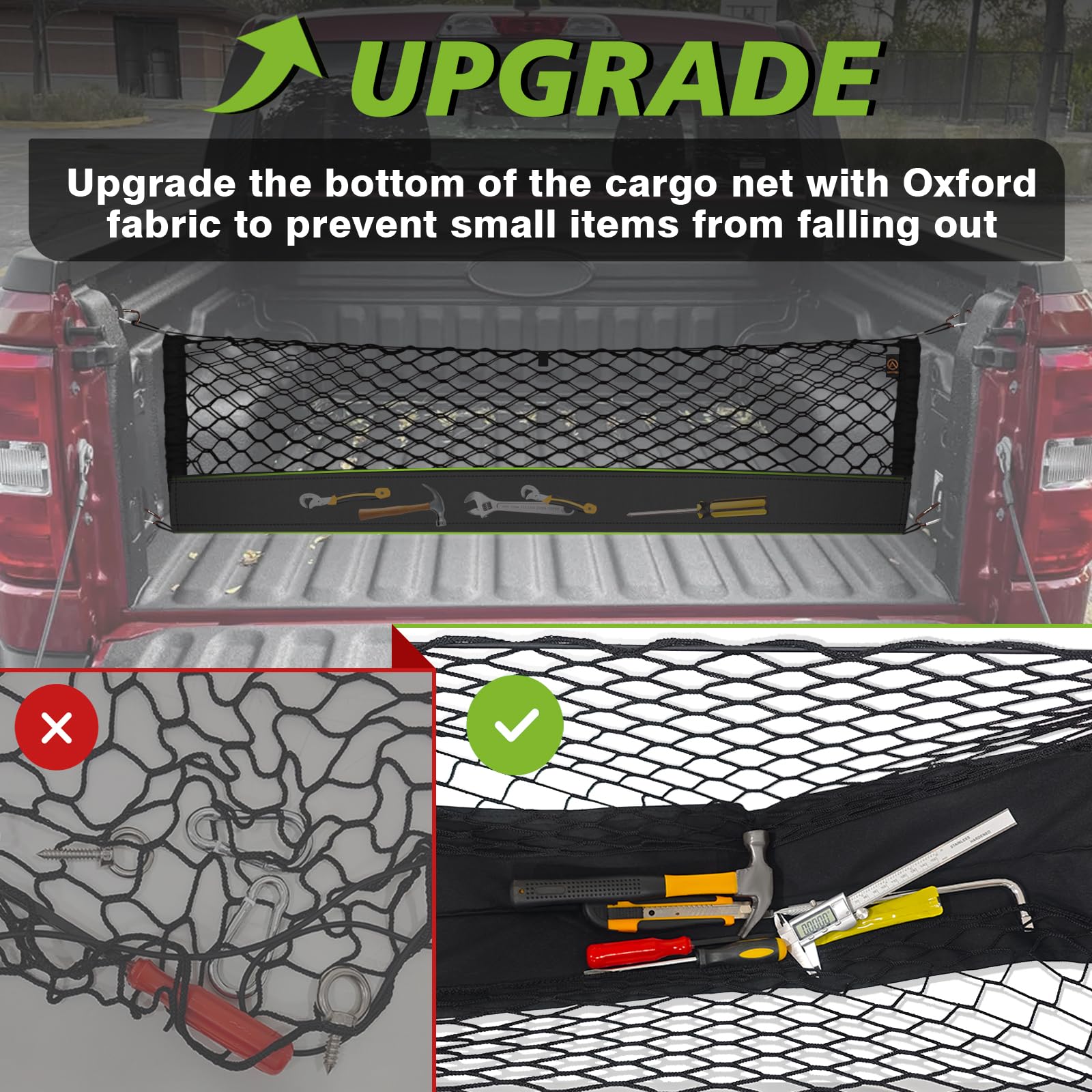 Muslogy for Maverick Cargo Mesh Net Accessories Stretchable Trunk Organizer Cargo Elastic Mesh Bed Net with Hooks Compatible wit