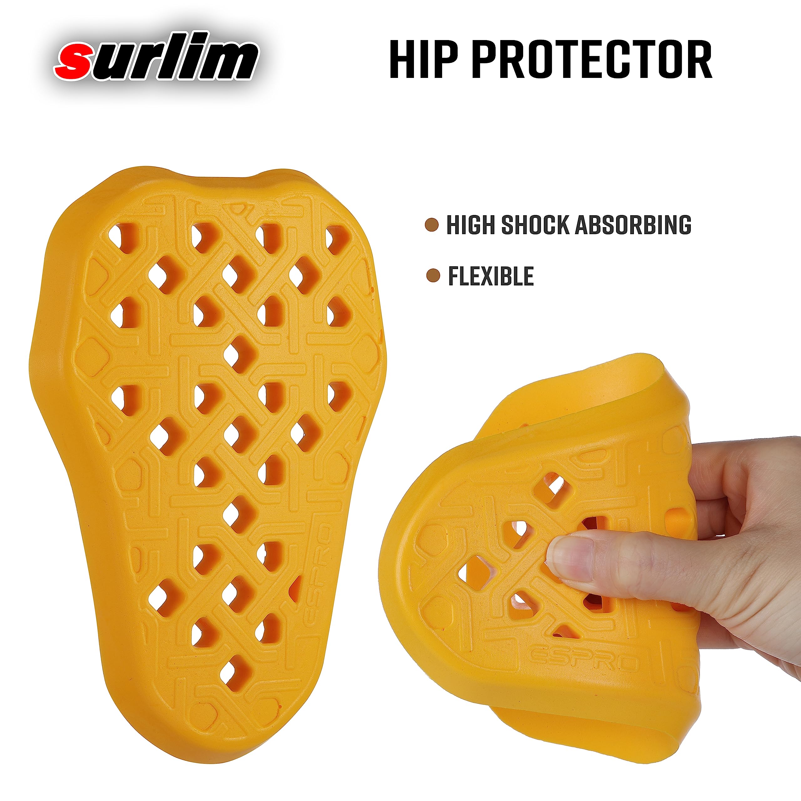 Surlim Ce Level 2 Motorcycle Armor,Motorcycle Hip Protector Ce Hip Armor For Motorcycle Pants Inserts Pads [Pair](Hip)