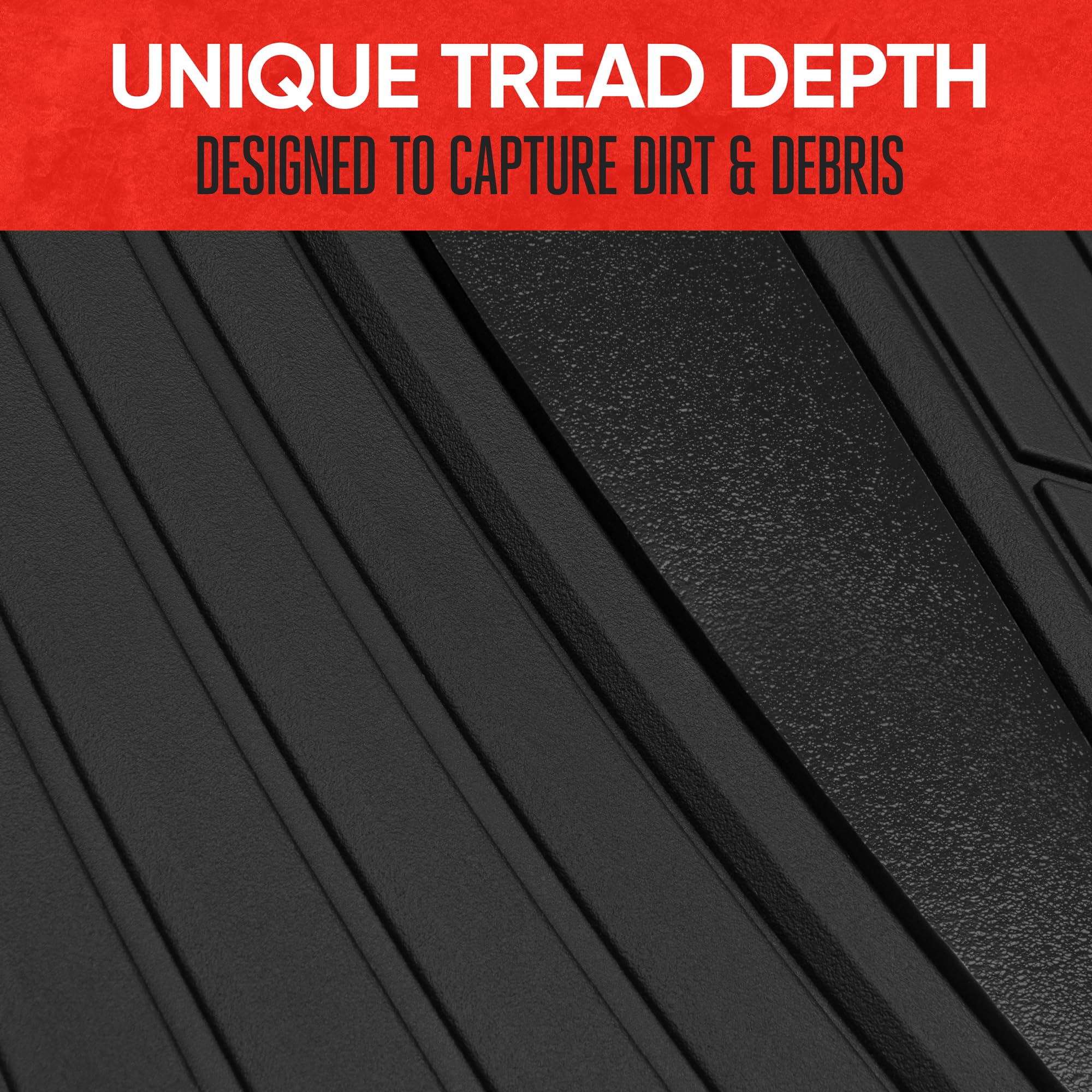 Motor Trend Rubber Car Floor Mats - Durable, All Weather Protection with Non-Slip Backing, Two Tone Accent - For Front and Rear
