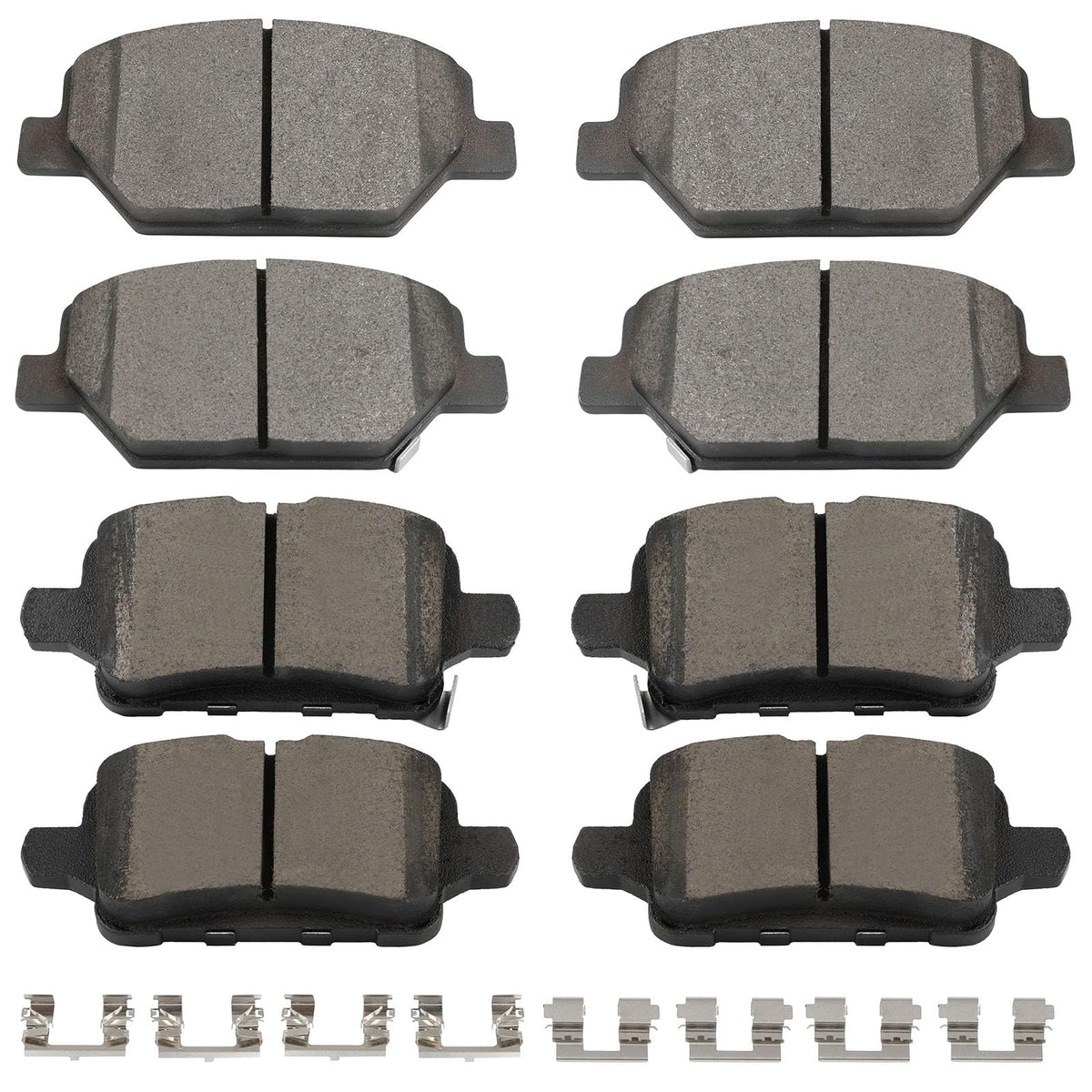 Scitoo D1886 D1915 Front Metal & Rear Ceramic Brake Pads Sets W/Hardware Replacement For Buick For Lacrosse 2017-2019,For Chevro