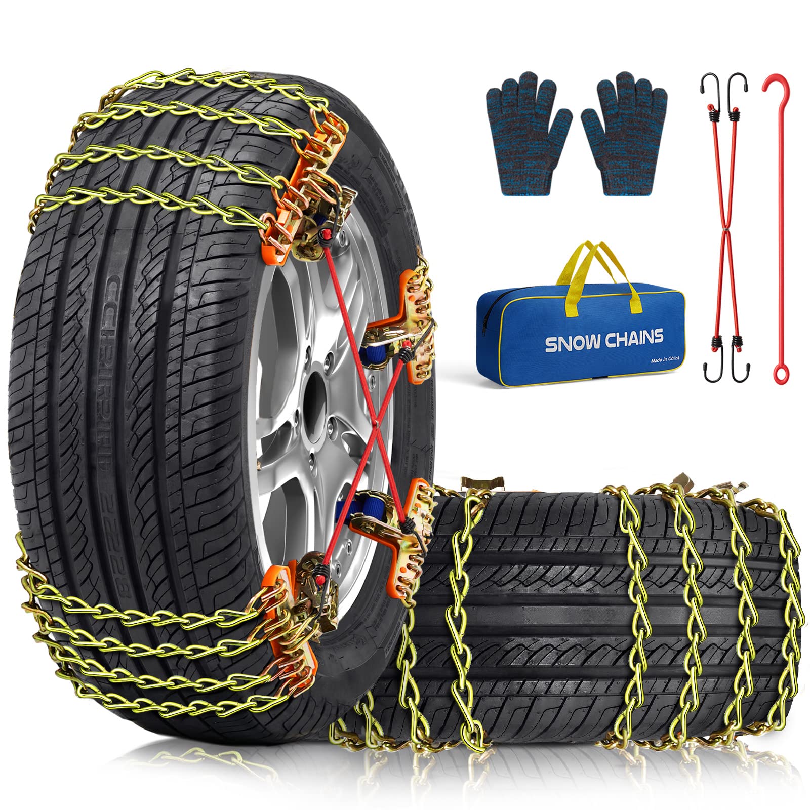 Snow Tire Chains For Car Suv Pickup Trucks, Universal Car Snow Chains, Snow Traction For Tires, Fit For Tire Width 195 205 215 2
