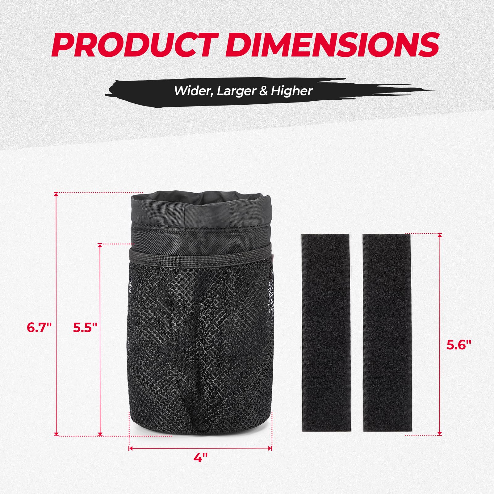 Kemimoto Utv Roll Bar Drink Cup Holder With Mesh Pocket Adjustable Water Bottle Holder Universal Compatible With 1.5'' To 2'' Ro