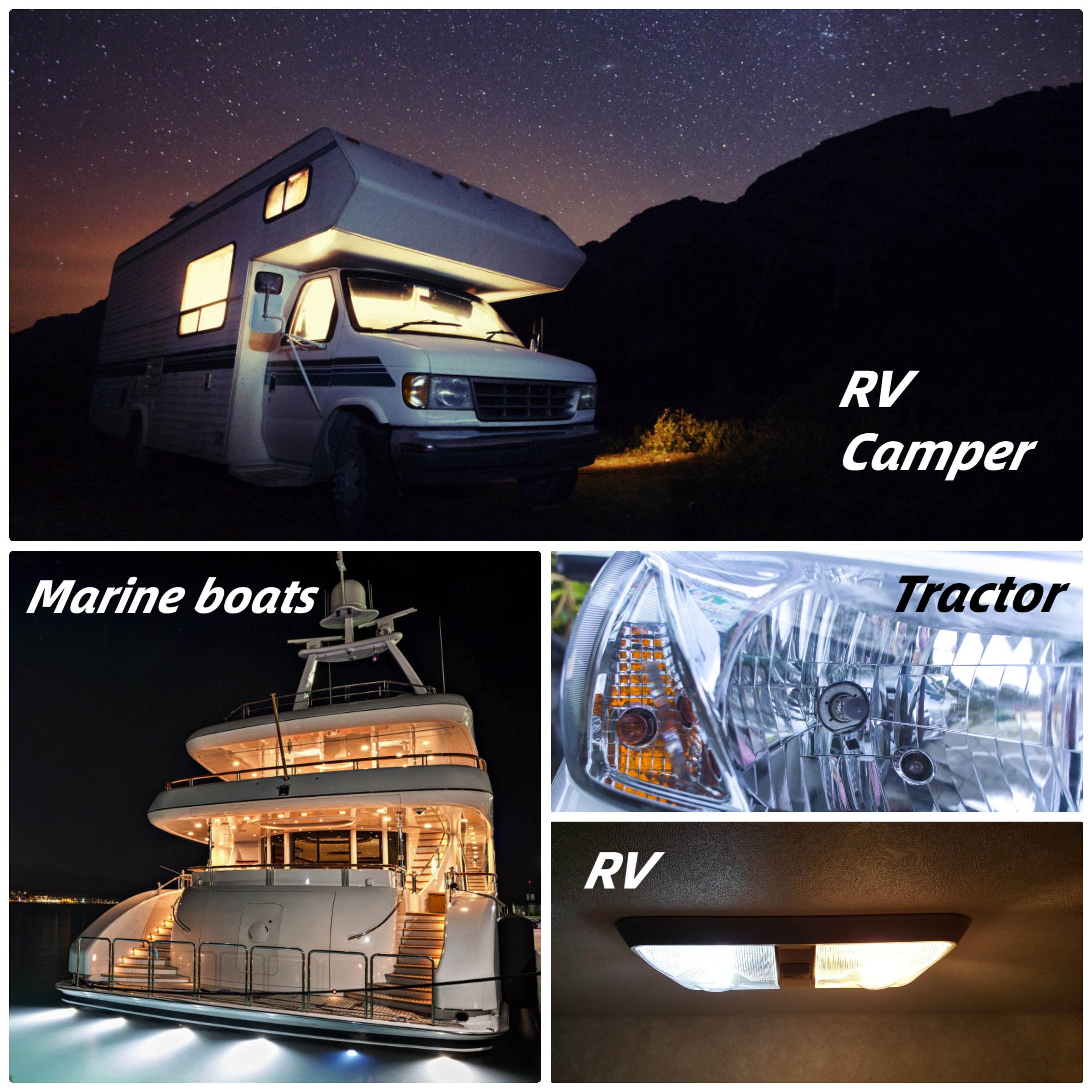 Ziomitus Ba15S Led 12V Landscape Rv Camper Interior Light Bulbs, 1156 1141 2700K Warm White,Dc Bayonet Single Contact Base Ba15S