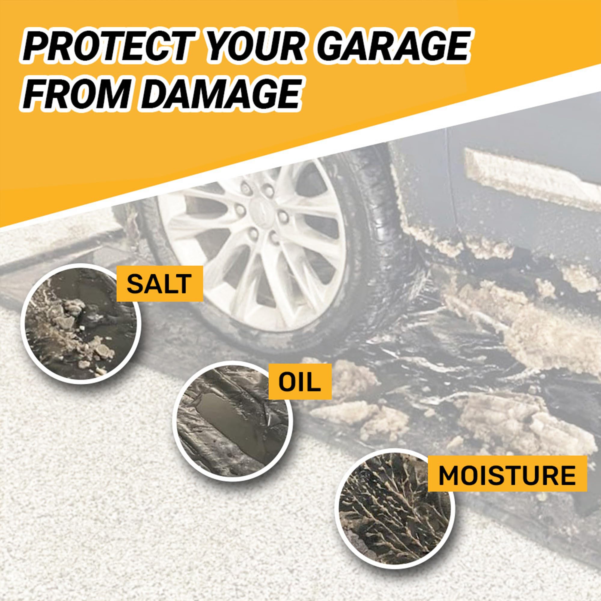 AutoFloorGuard Heavy-Duty Garage Containment Floor Mat for Compact Vehicles, 7’9 x 16'