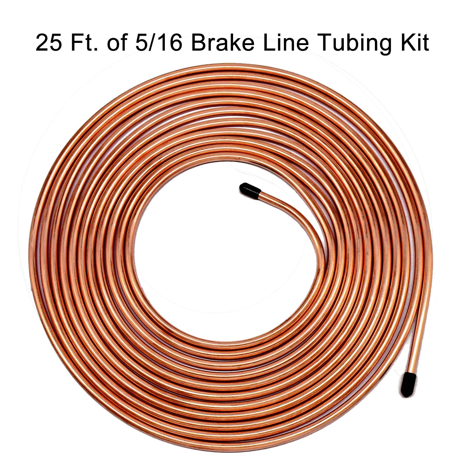 Muhize 5/16 Brake Line Tubing Kit - Flexible Brake Line(2024 New), 25 Ft 5 16 Copper Coated Tube Roll For Hydraulic Fuel Transmission System