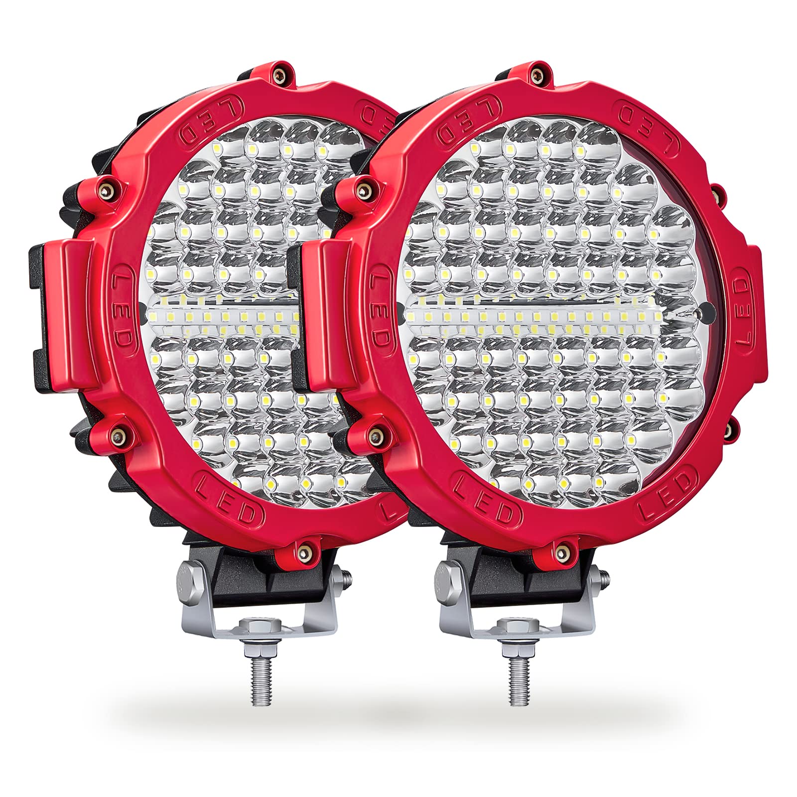 Round Led Light Pods Offroad 7 Inch, 120W 10000Lm Led Off Road Driving Auxiliary Fog Lights 12V 24V For Trucks Atv Sxs Rzr Utv G