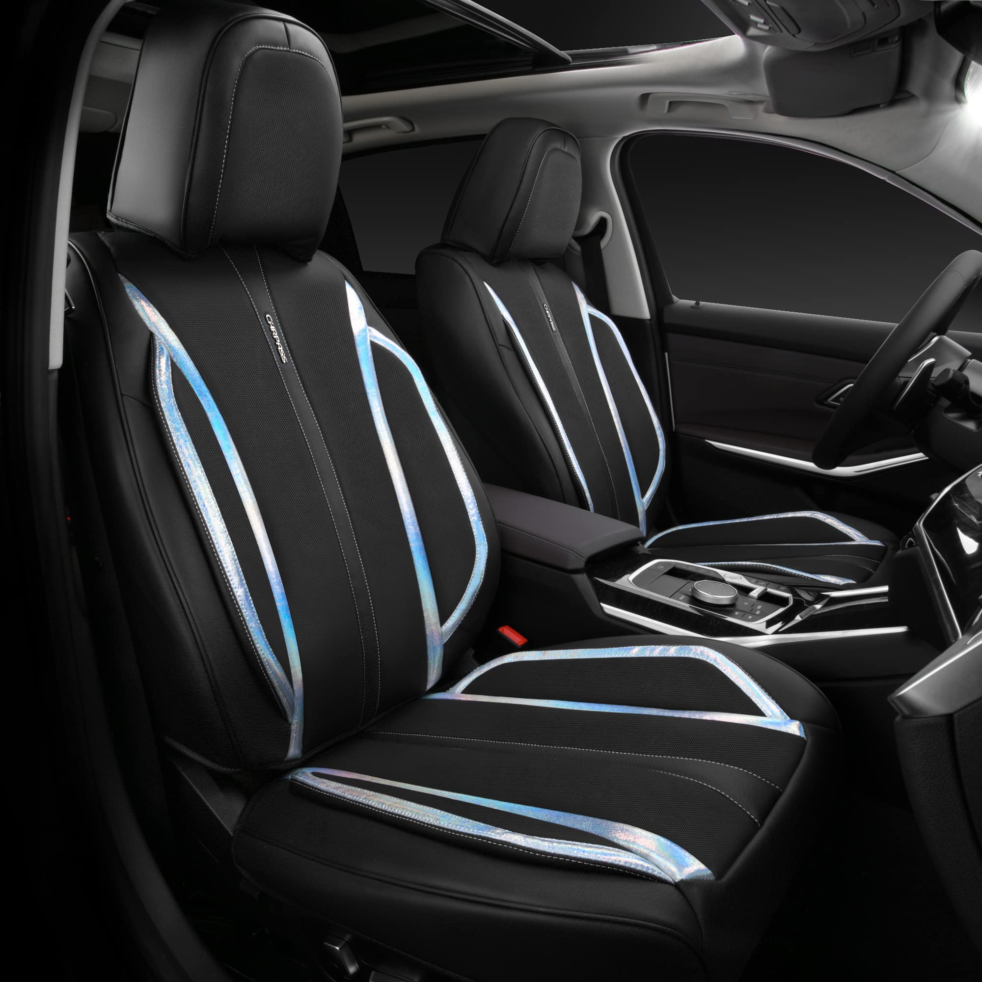 Car Pass Nappa Leather Seat Covers, Waterproof Durable Universal Fit For Women Girly Suv Truck,Anti-Slip Driver Seat Cover With