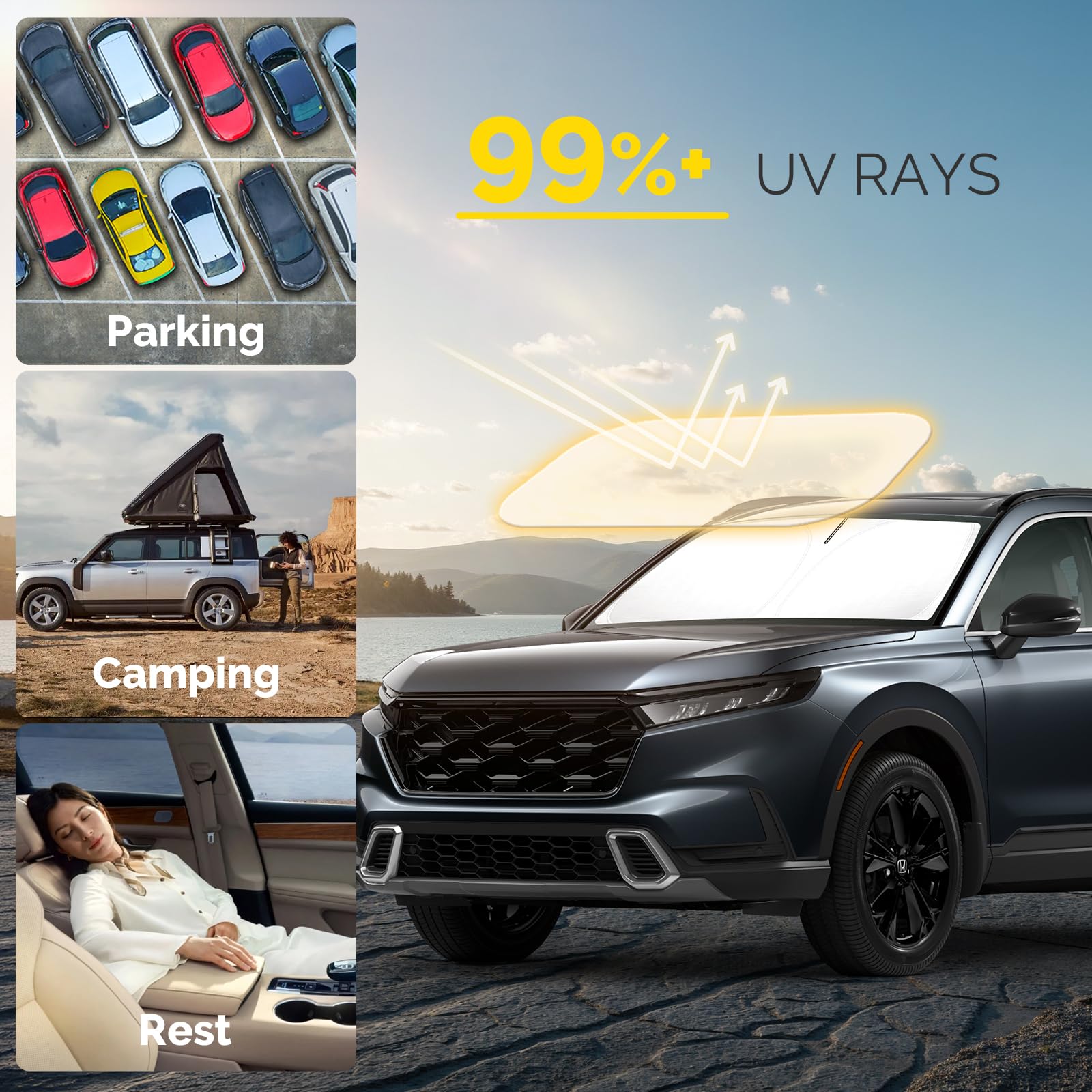 Shinhome Windshield Sun Shade For 2023 2024 2025 Honda Crv Suv, Lx, Ex, Exl, Sport, Sport-L, Sport Touring Hybrid, Front Window