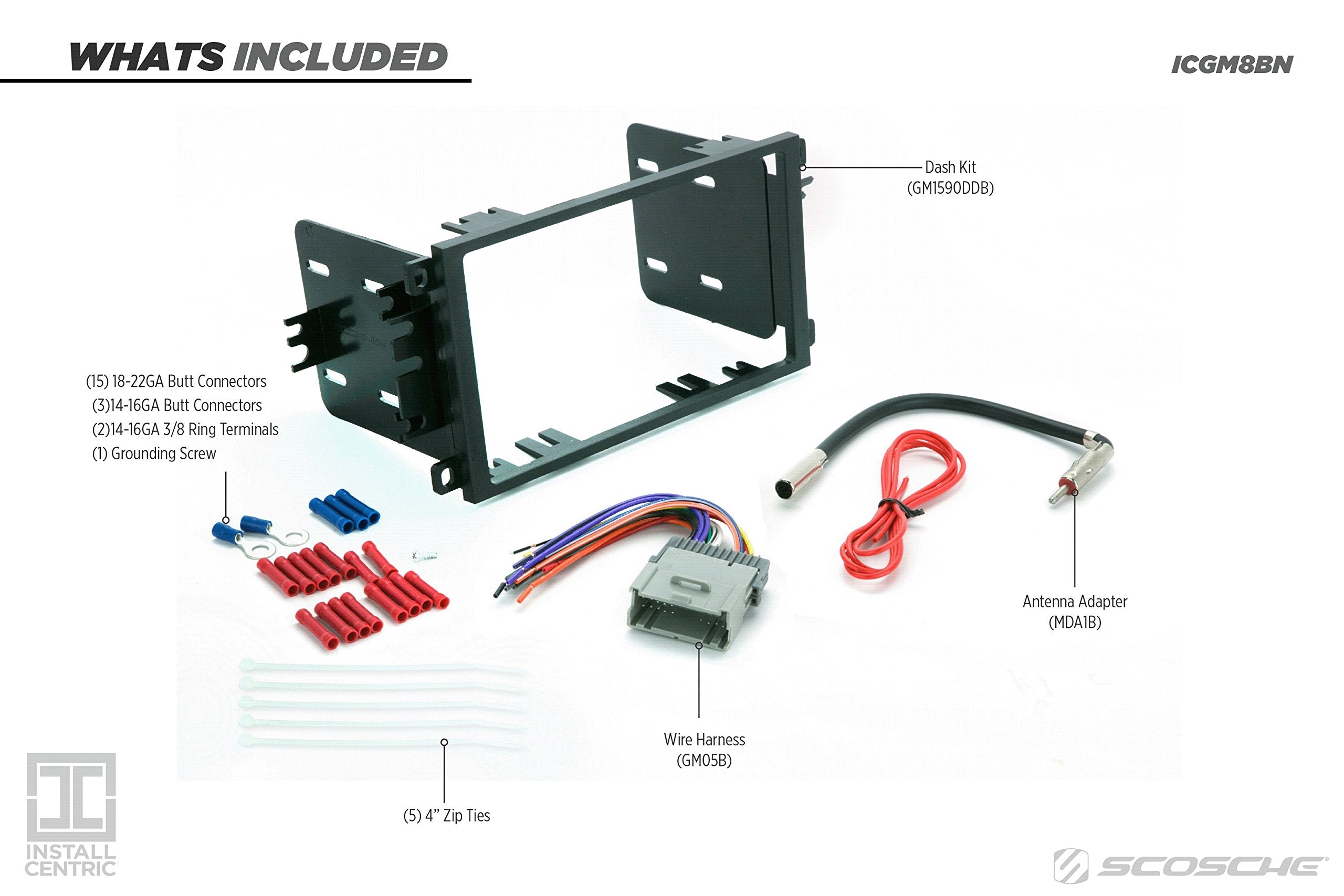 SCOSCHE Install Centric ICGM8BN Double DIN Complete Basic Installation Solution for Installing an Aftermarket Stereo Compatible