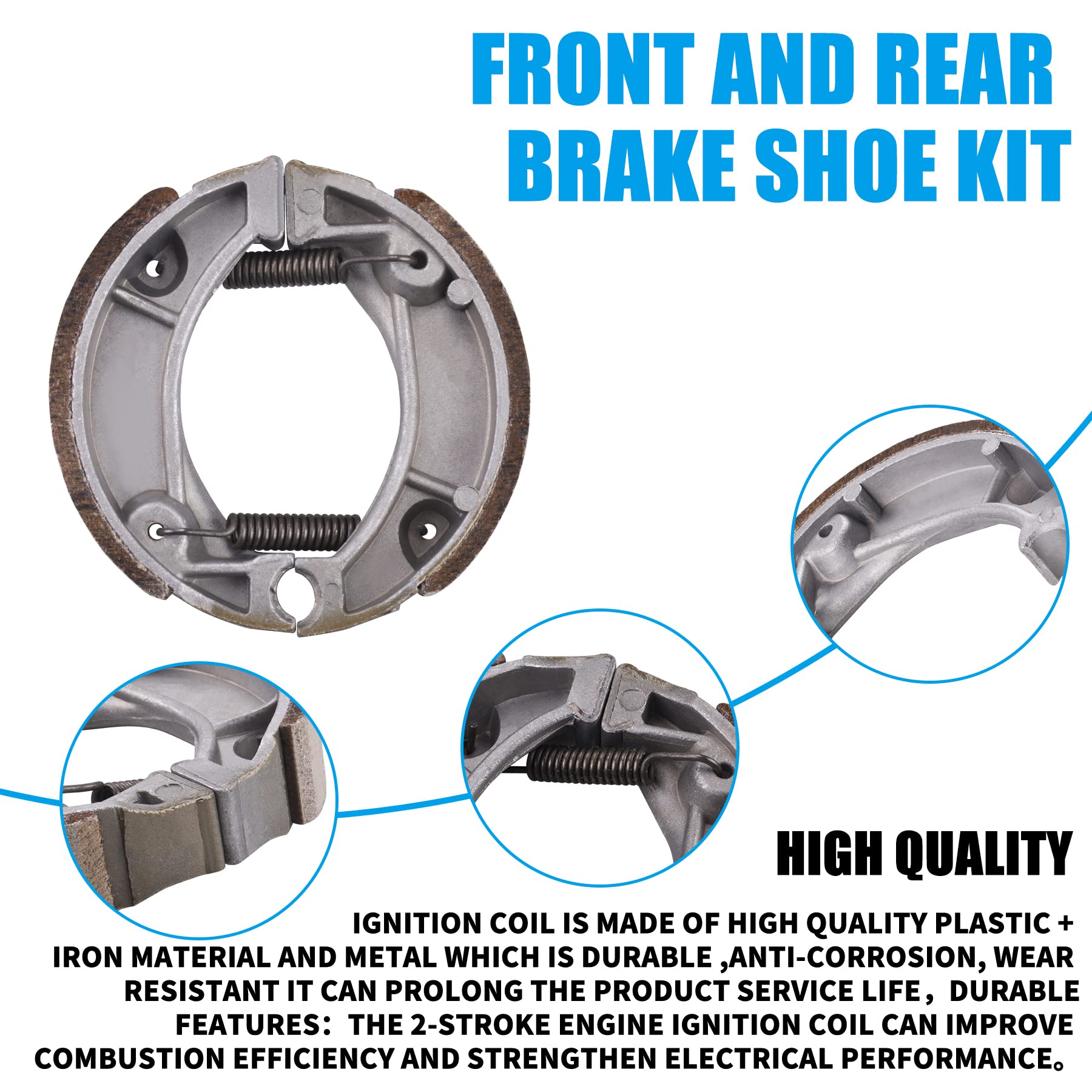 Jingke Front And Rear Brake Shoes Kit For Honda Cr60 Xr70 Crf70F Cr80 Xr80 Crf80F Xr100R Crf100F