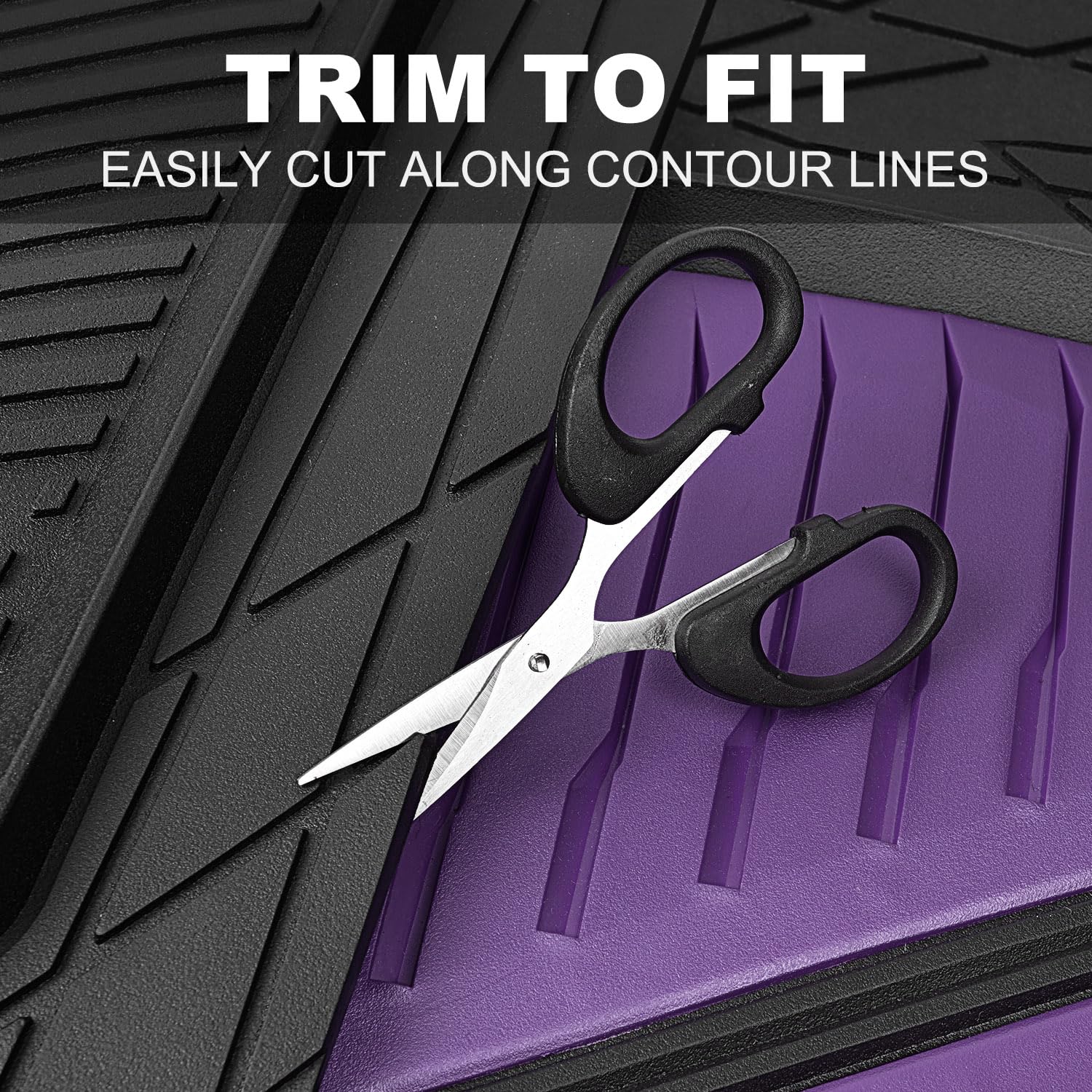 Car Pass Heavy Duty Rubber Car Mats, Deep Dish Car Floor Mats All Weather, Car Mats Full Set Trim To Fit For Sedans Suvs Trucks,