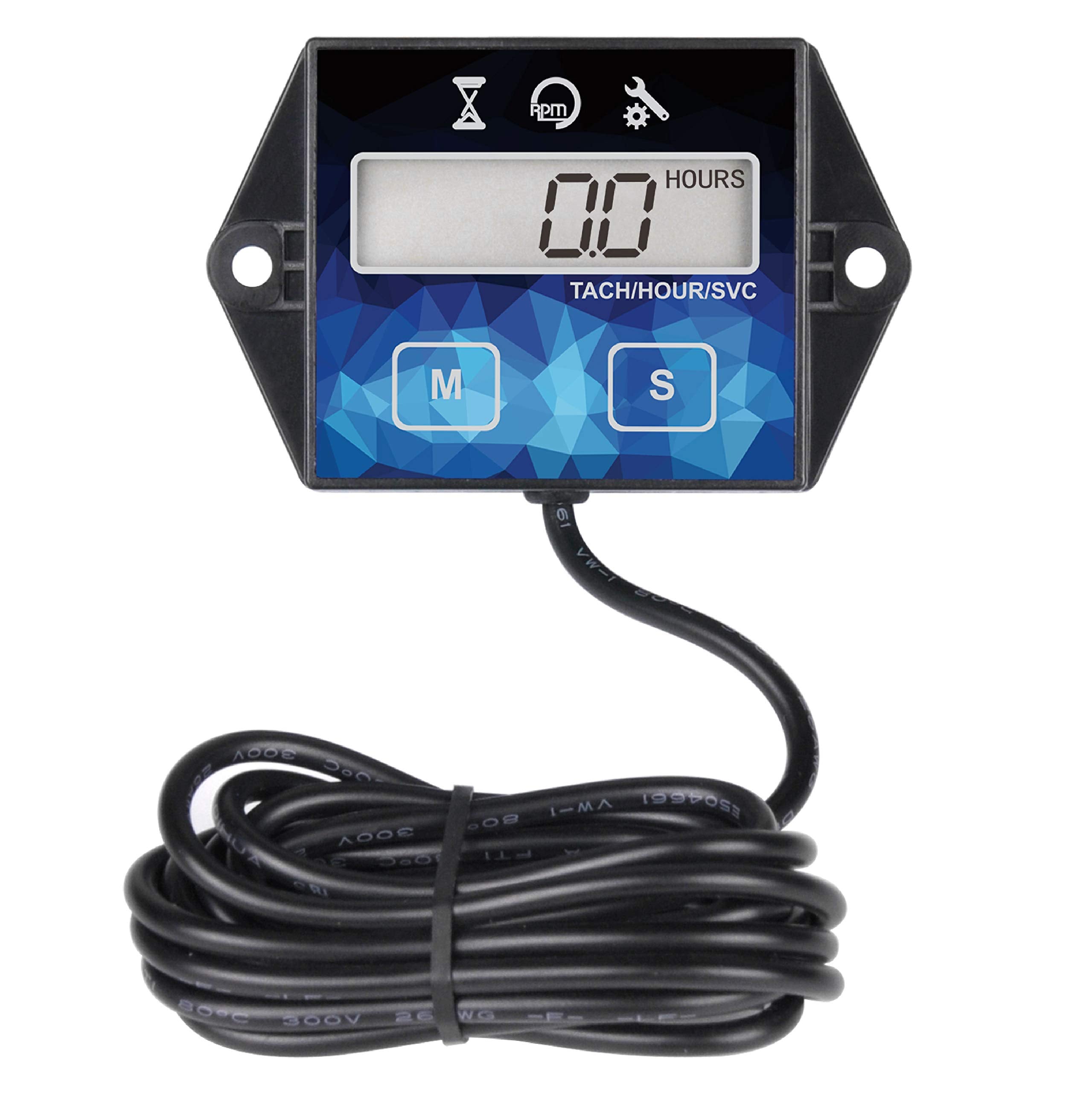 Runleader Small Engine Hour Meter, Digital Tachometer, Maintenance Reminder, Battery Replaceable, User Shutdown, Use for ZTR Law