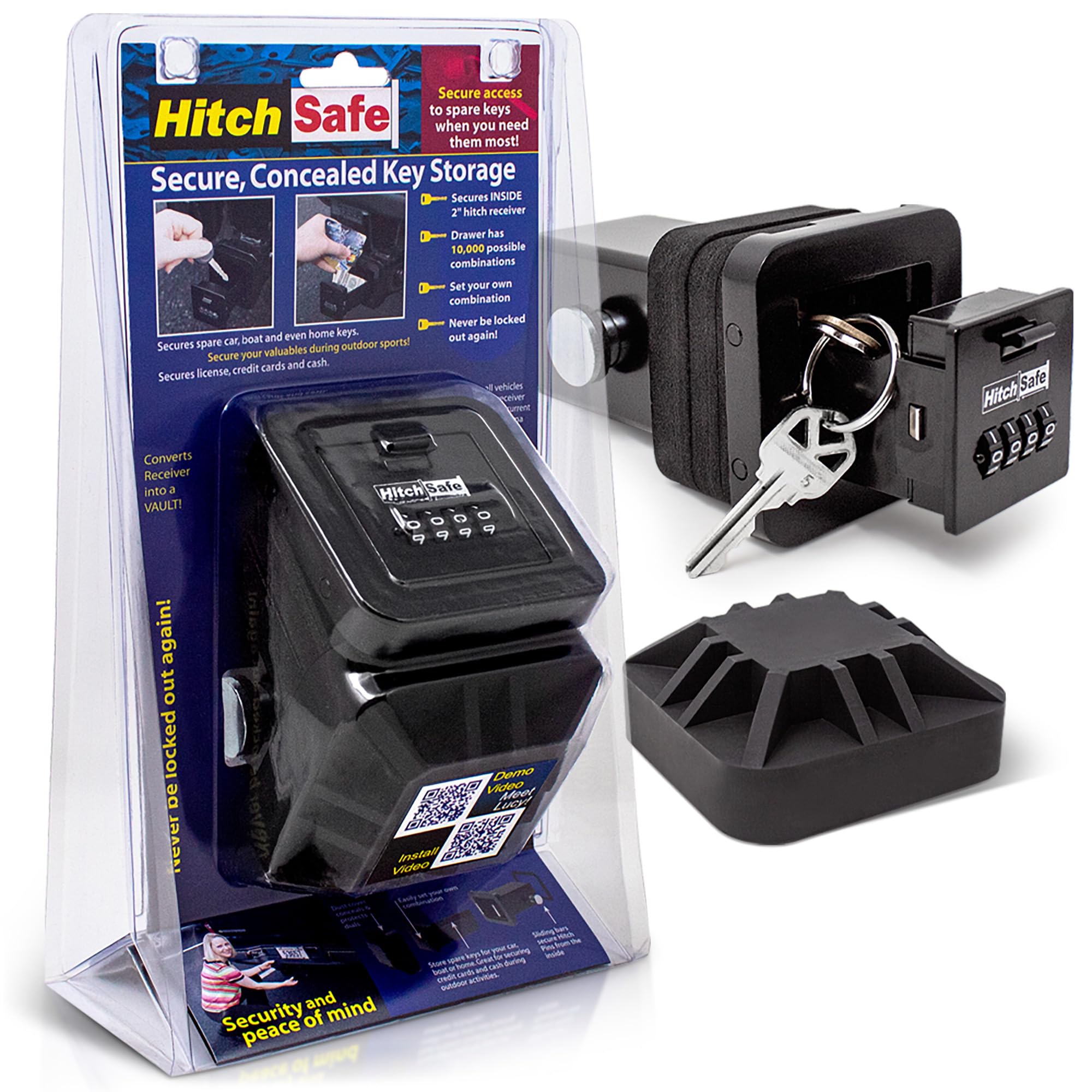 HitchSafe HS7000 Key Vault | Hidden Trailer Hitch Safe for Secure Key Storage | CarShare Turo | Weather Resistant and Durable wi