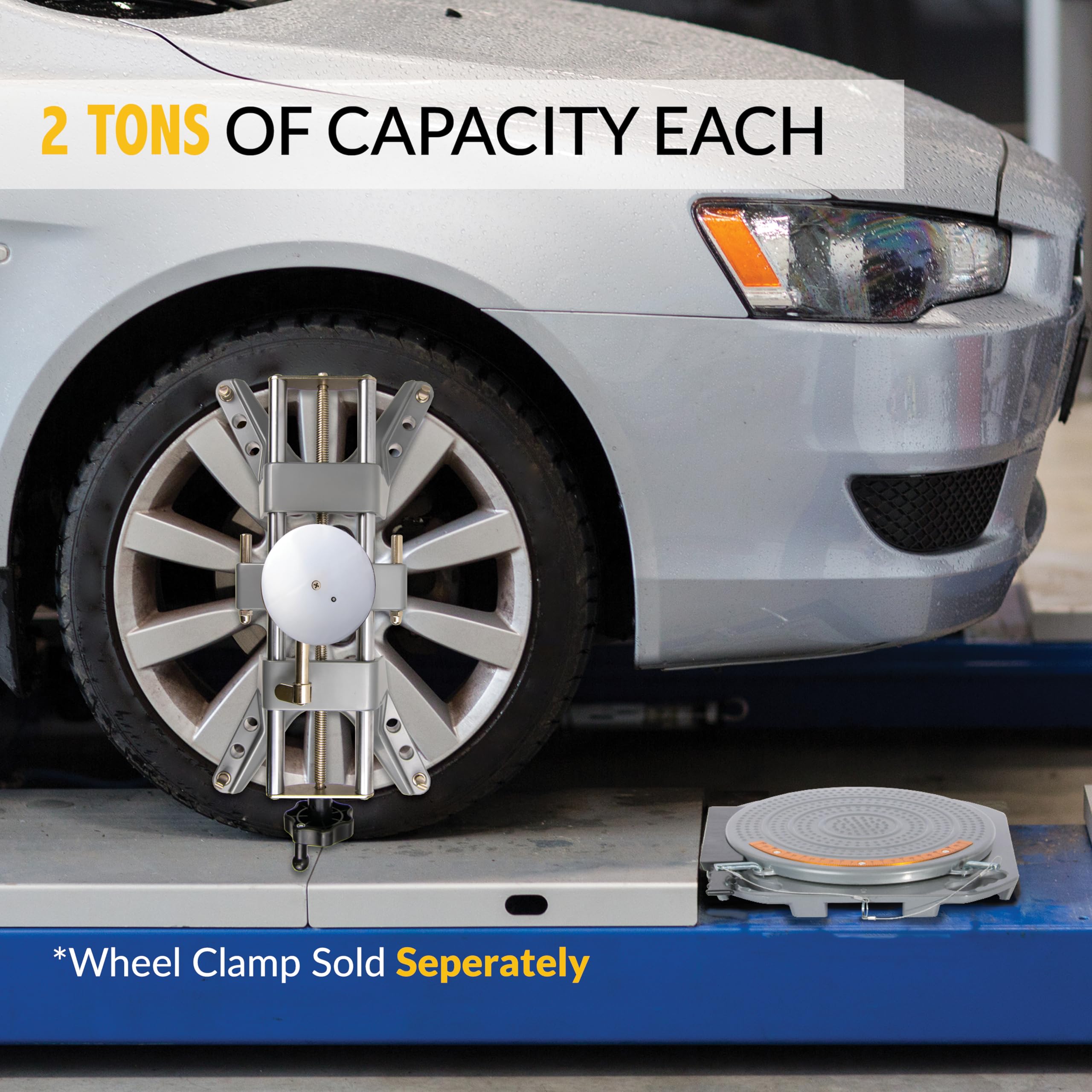 Autosolo Wheel Alignment Turn Plates - 4-Ton Capacity, Brass Dial Measurements, With Bonus Accessories For Complete Wheel Alignm