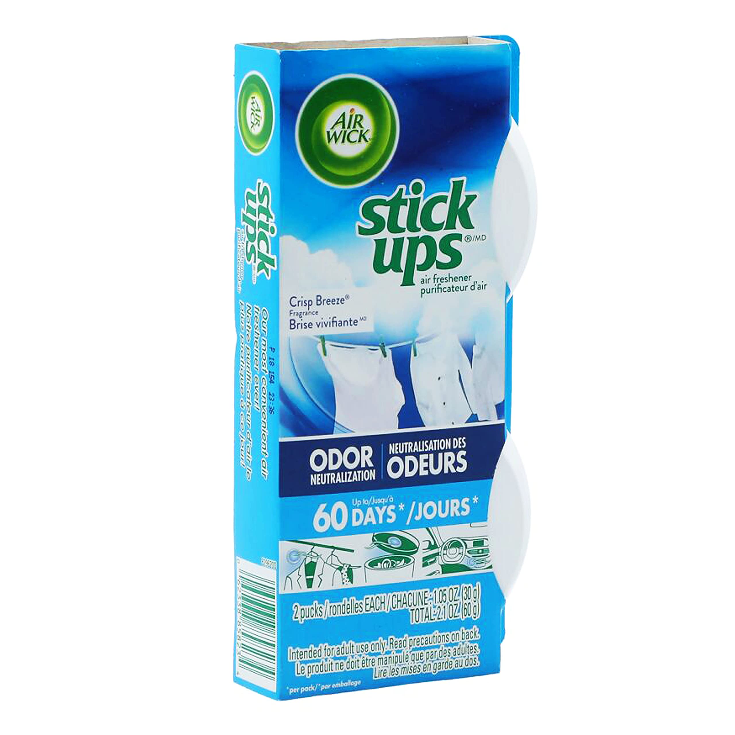 Air Wick Stick Ups Car Air Freshener, Crisp Breeze, 2ct Pack of 12, Blue, Model AC1109
