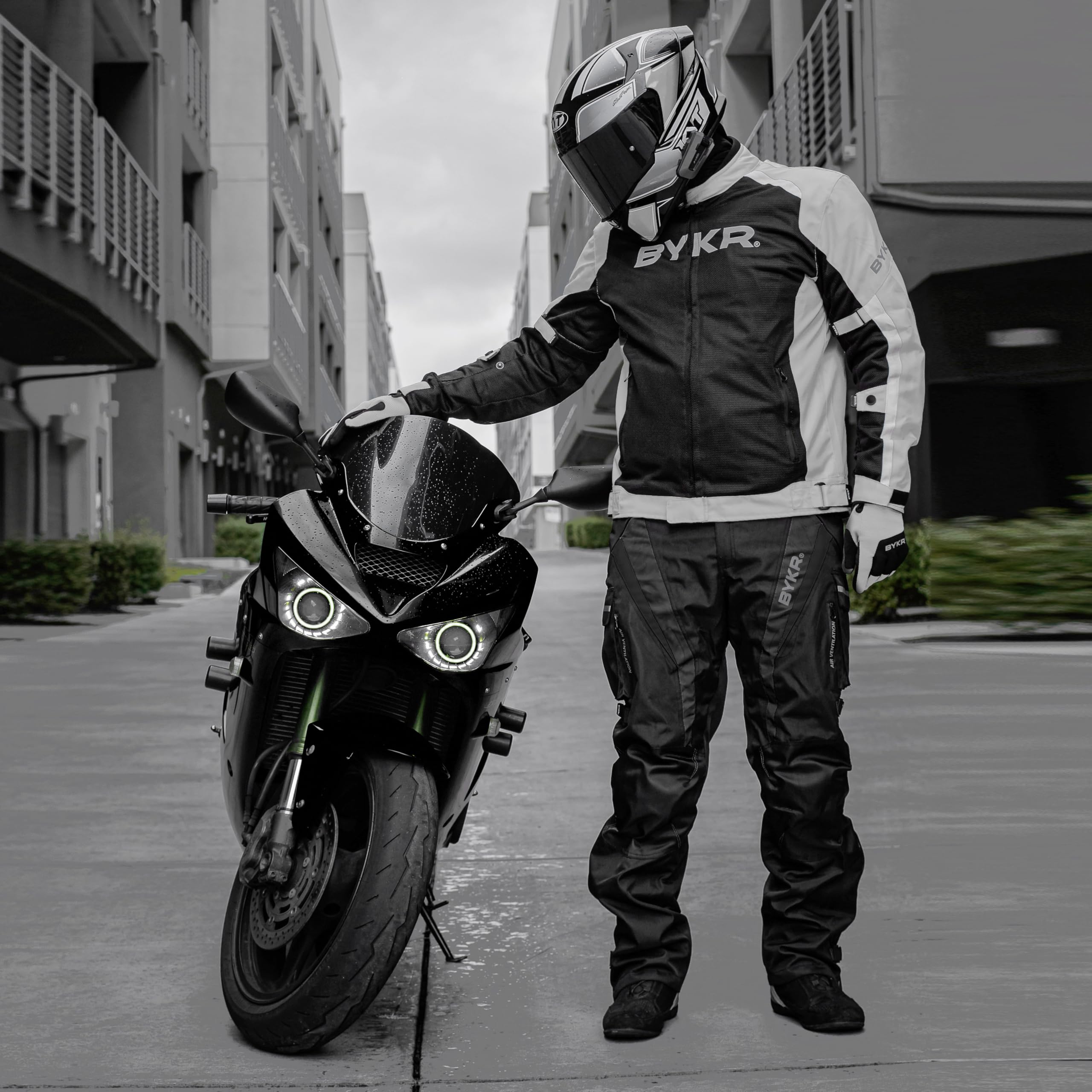 Bykr All-Weather Motorcycle Gloves For Men & Women - Protection For Dirt Bike, Bmx, Mx, And Atv Riding - Grey M