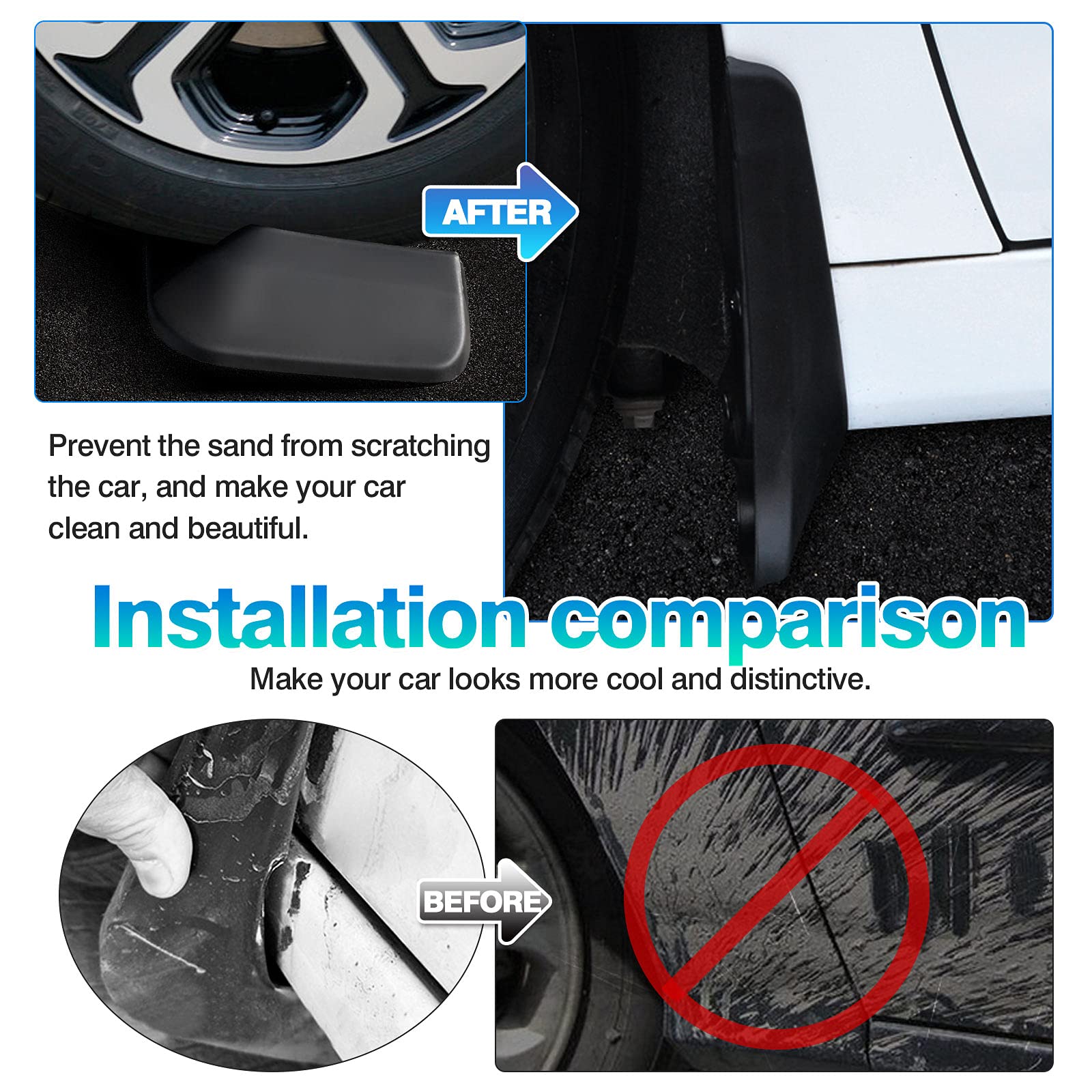 Autorder Mud Flaps Splash Guards For Toyota Highlander 2025 2024 2023 2022 2021 2020 Accessoreis Mudflap Fender Flares Front And