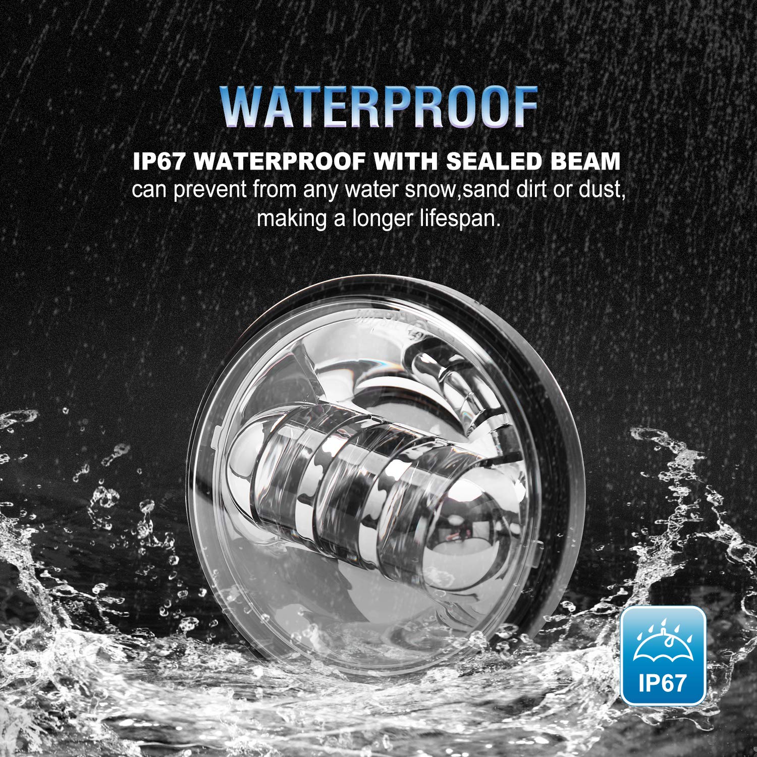 LX-LIGHT Dot approved 2 PCS Chrome 4.5 Inch LED Passing Light LED Fog Lamps for Motorcycles Auxiliary Light Bulb Motorcycle Proj